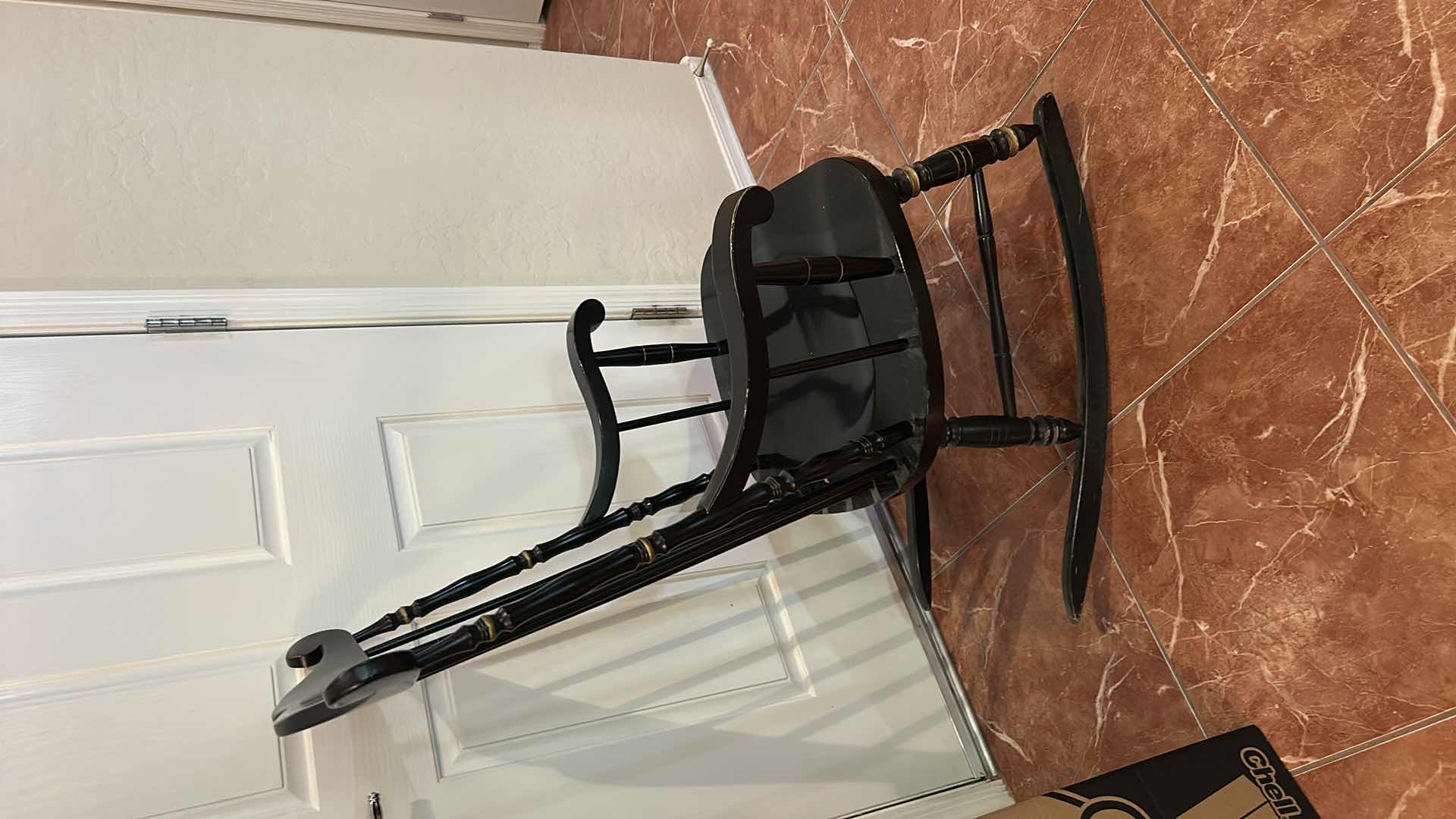 Photo 1 of BLACK HAND PAINTED PETITE KLING CONCORD ROCKING CHAIR H40.5”