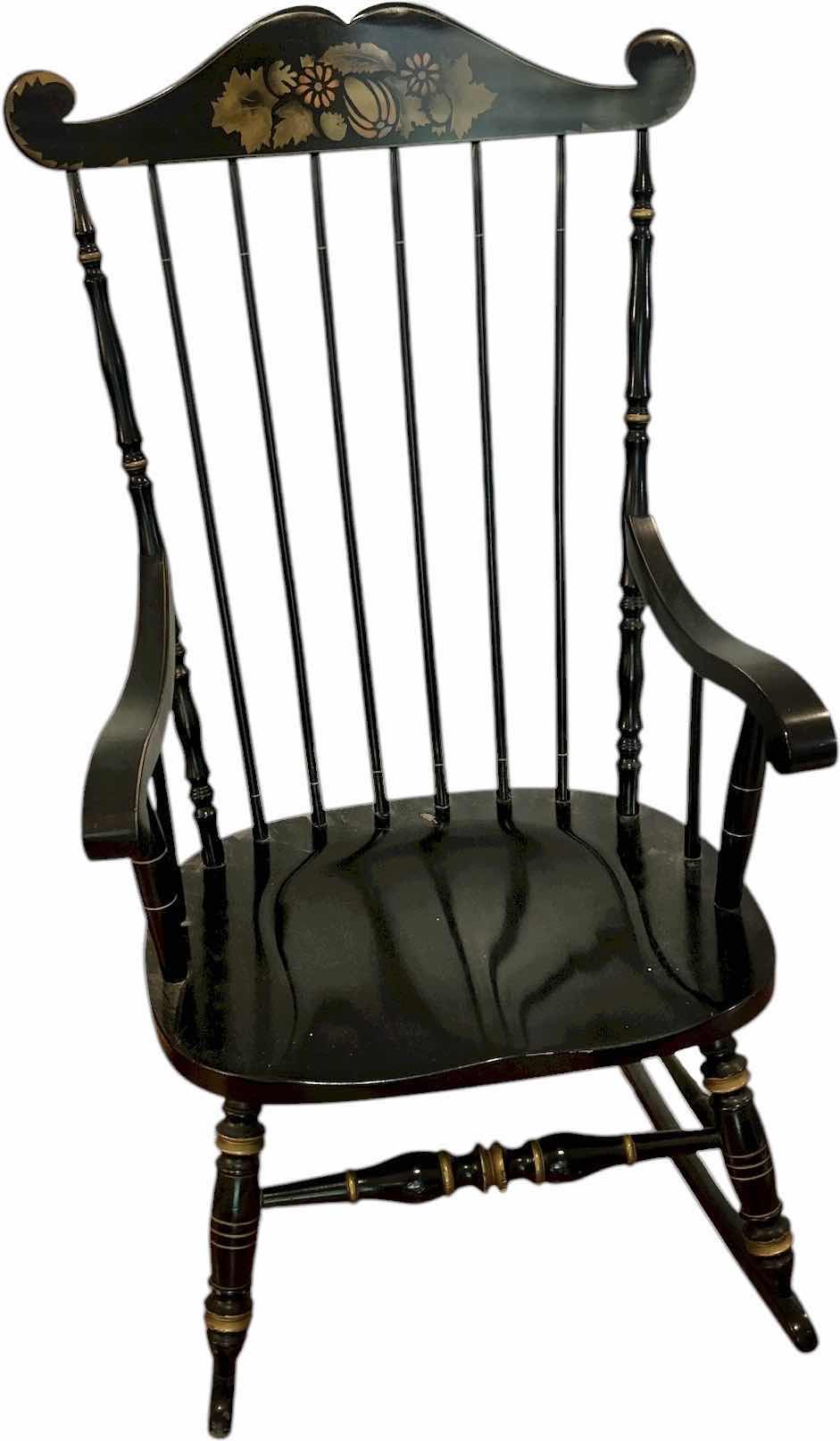 Photo 1 of BLACK HAND PAINTED PETITE KLING CONCORD ROCKING CHAIR H40.5”