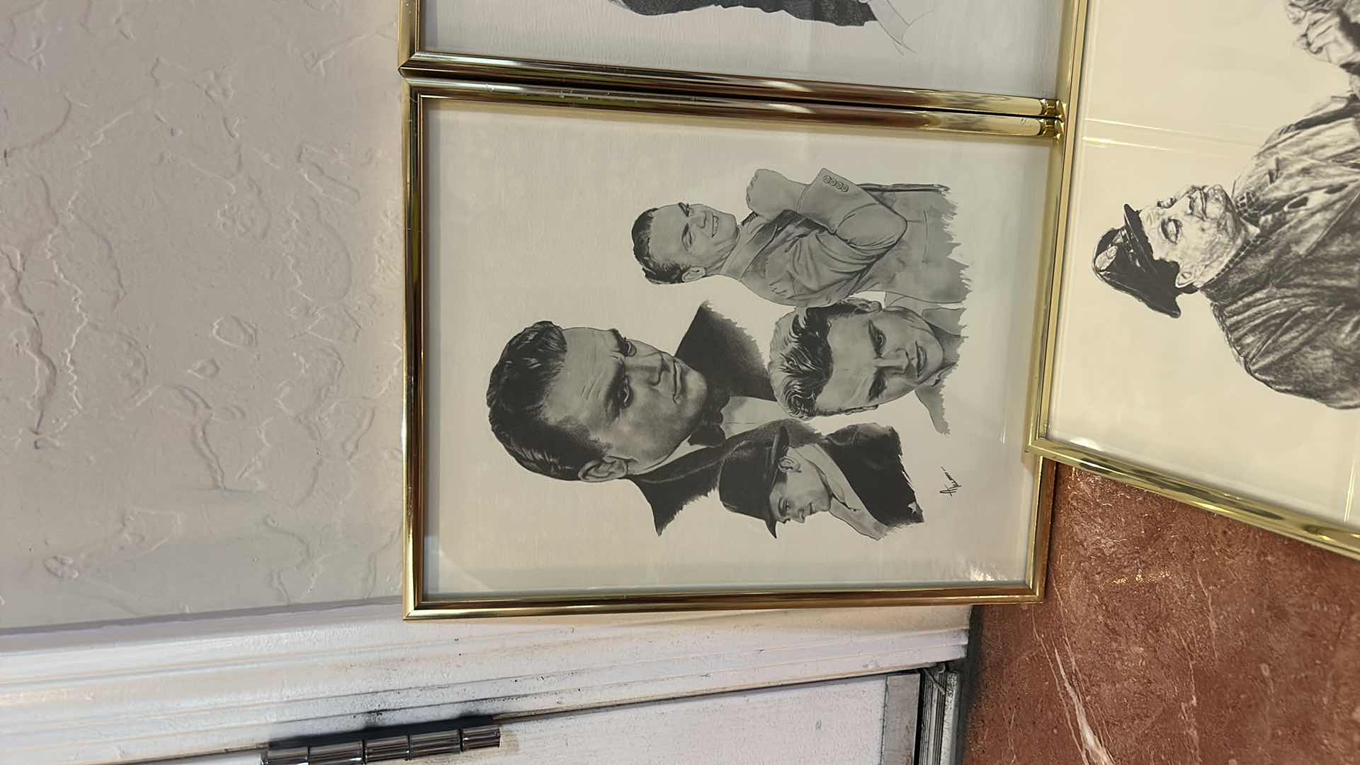 Photo 1 of 3 - GOLD FRAMED BLACK AND WHITE VINTAGE ARTWORK 9 1/2” x 12 1/2”