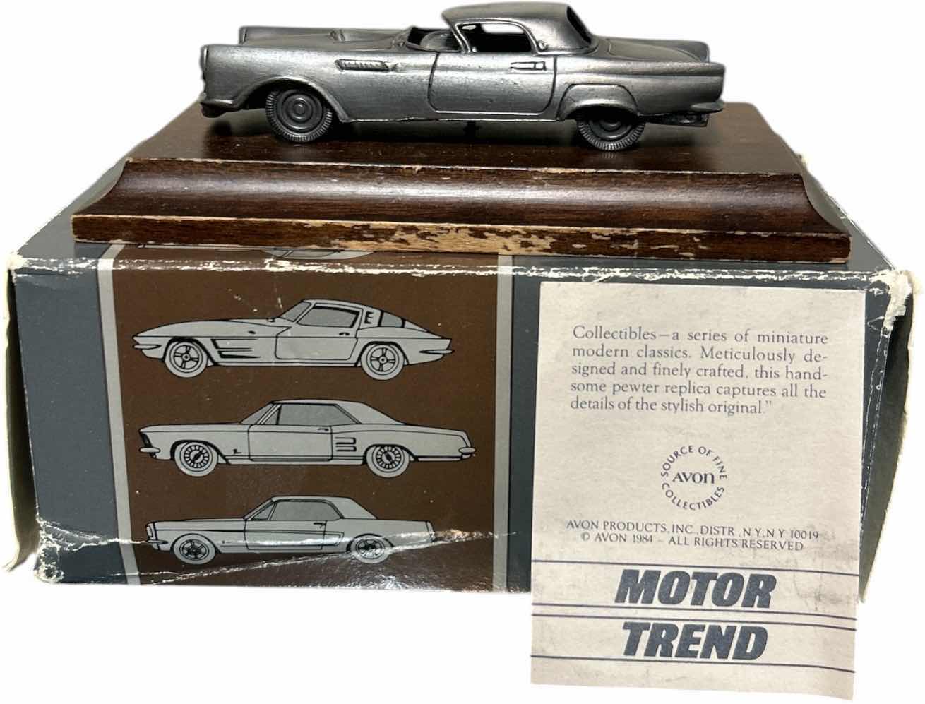 Photo 1 of VINTAGE AVON MOTOR TREND COLLECTIBLE MINIATURE CAR - PEWTER 1955 FORD THUNDERBIRD