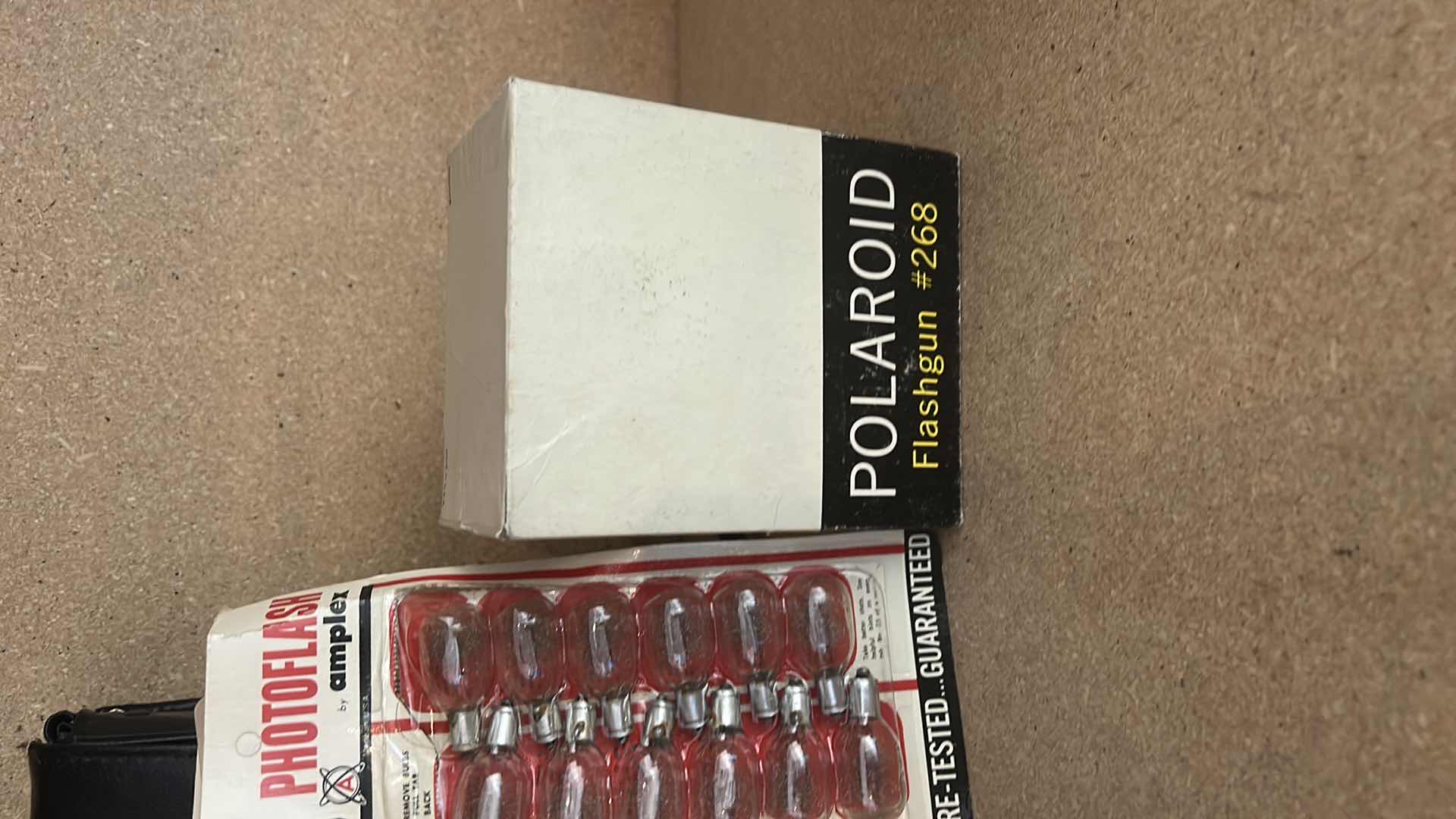 Photo 1 of VINTAGE POLAROID CAMERA WITH CASE, FLASHGUN & PHOTO FLASH BULBS