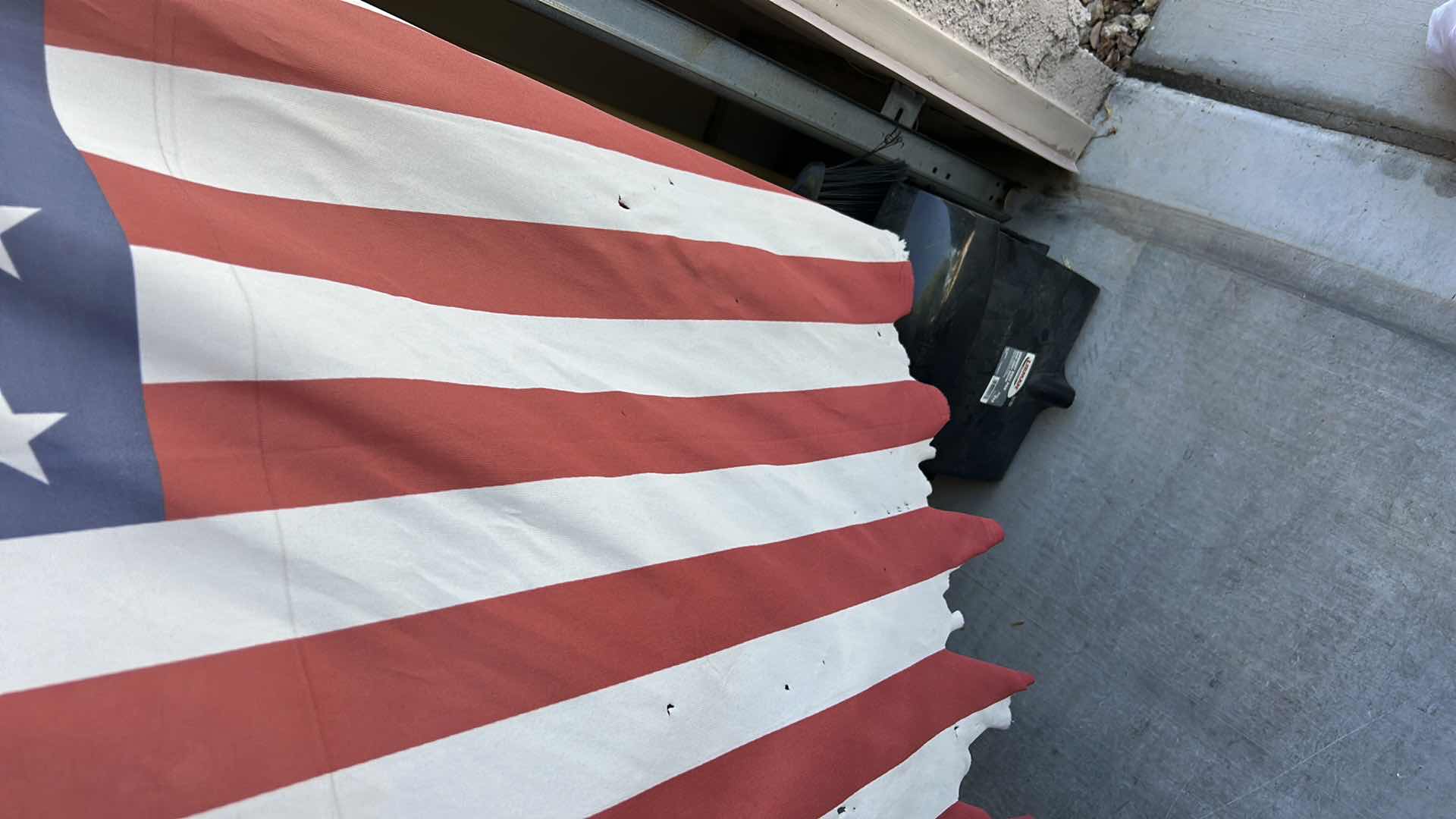 Photo 1 of 2 LADDERS, 2 BROOMS, FLAG AND MORE