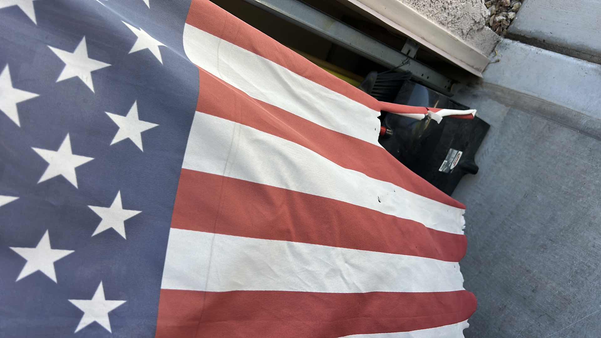 Photo 1 of 2 LADDERS, 2 BROOMS, FLAG AND MORE