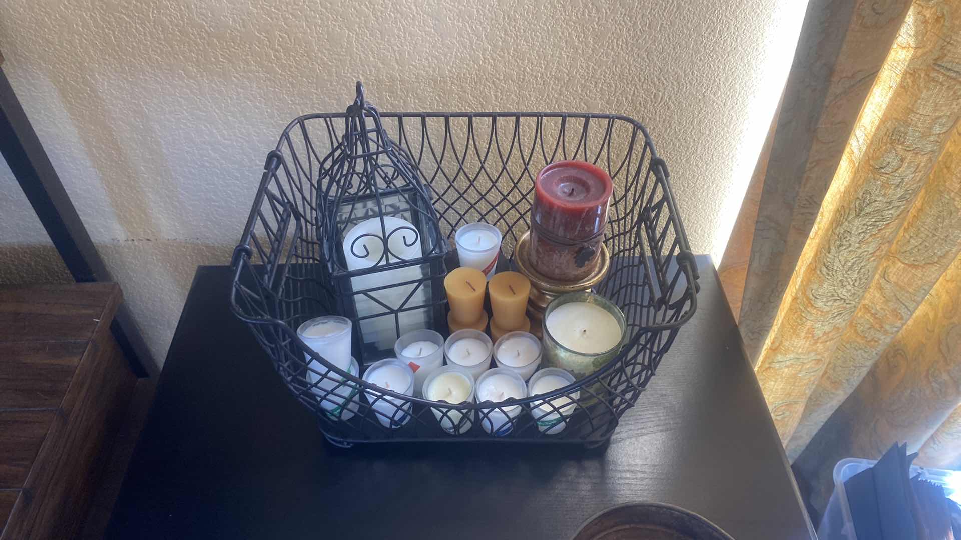 Photo 1 of FARMHOUSE BASKET WITH CANDLES & PAIL BASKET 14” x 10 1/2” H9 1/2”