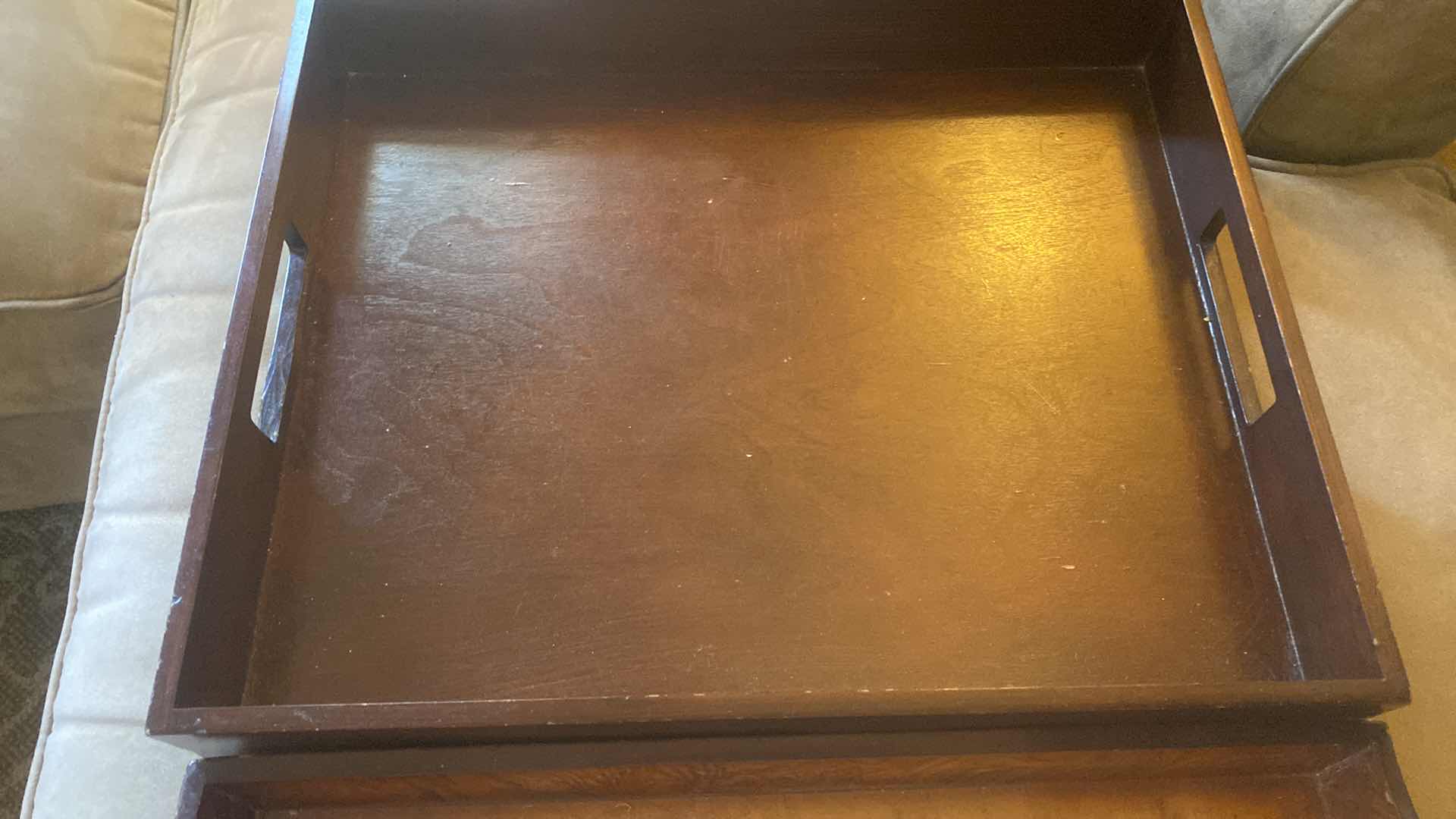 Photo 1 of 2 WOOD TRAYS & 7 COASTERS