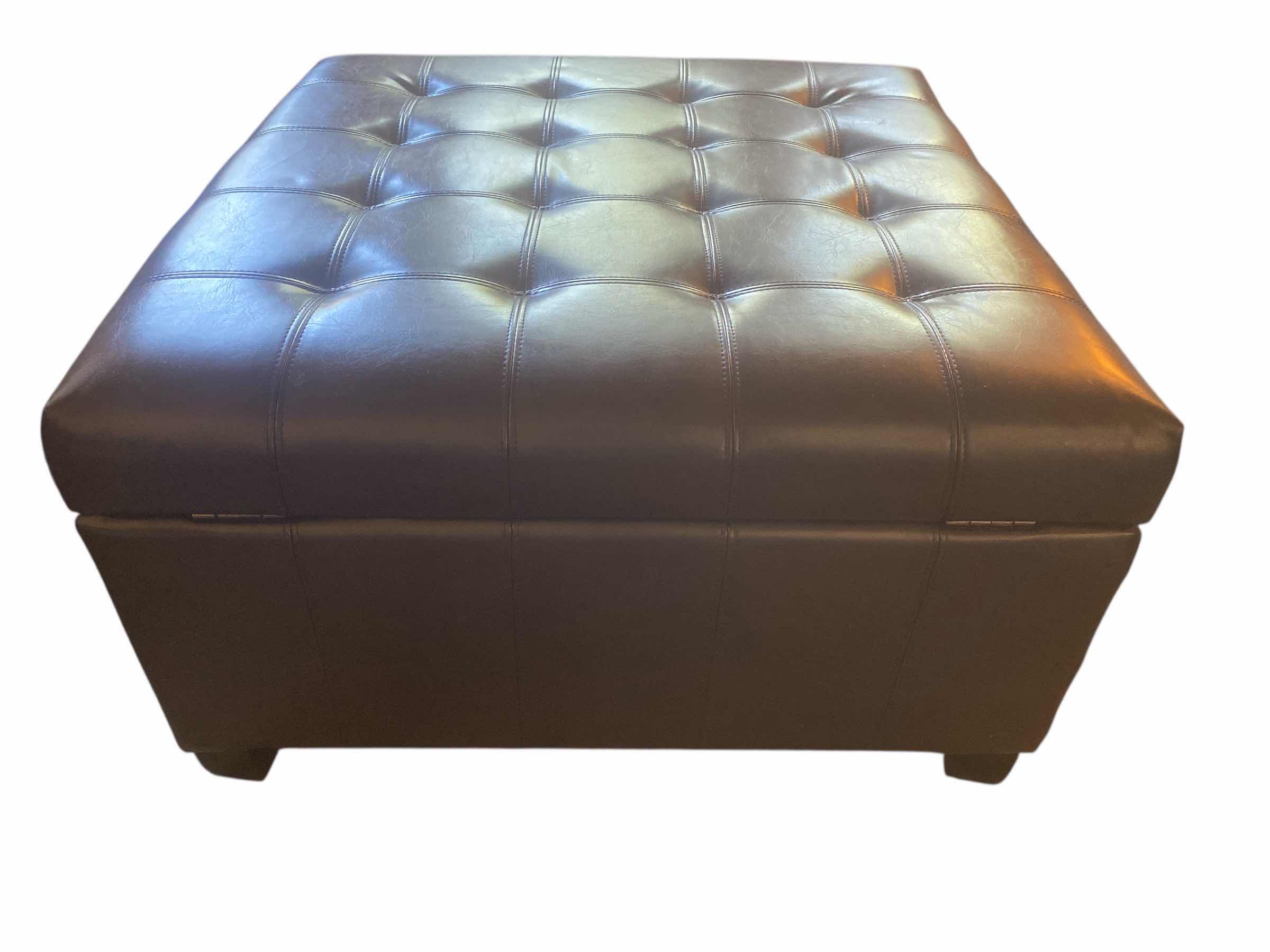 Photo 1 of SQUARE BONDED LEATHER STORAGE TABLE/OTTOMAN 30“ x 30“ H18 1/2”