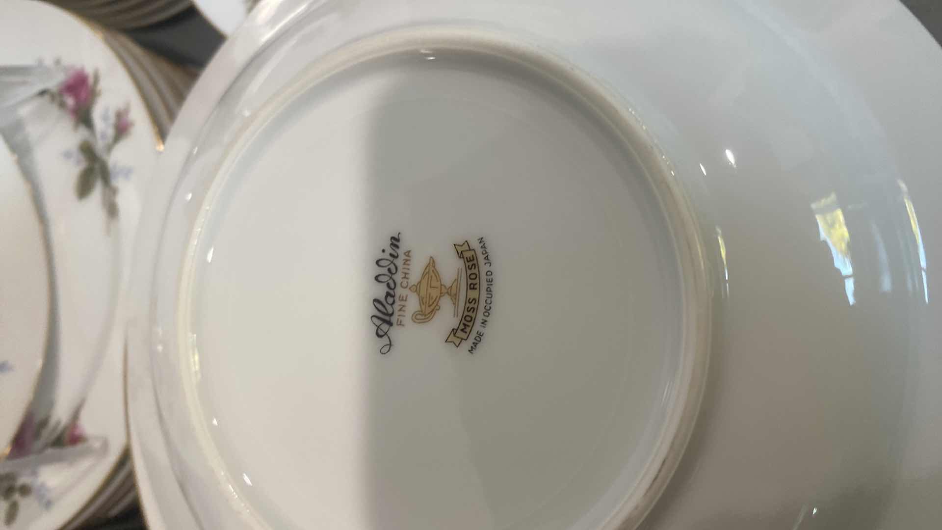 Photo 1 of 77 PIECES ALADDIN FINE CHINA “MOSS ROSE”
