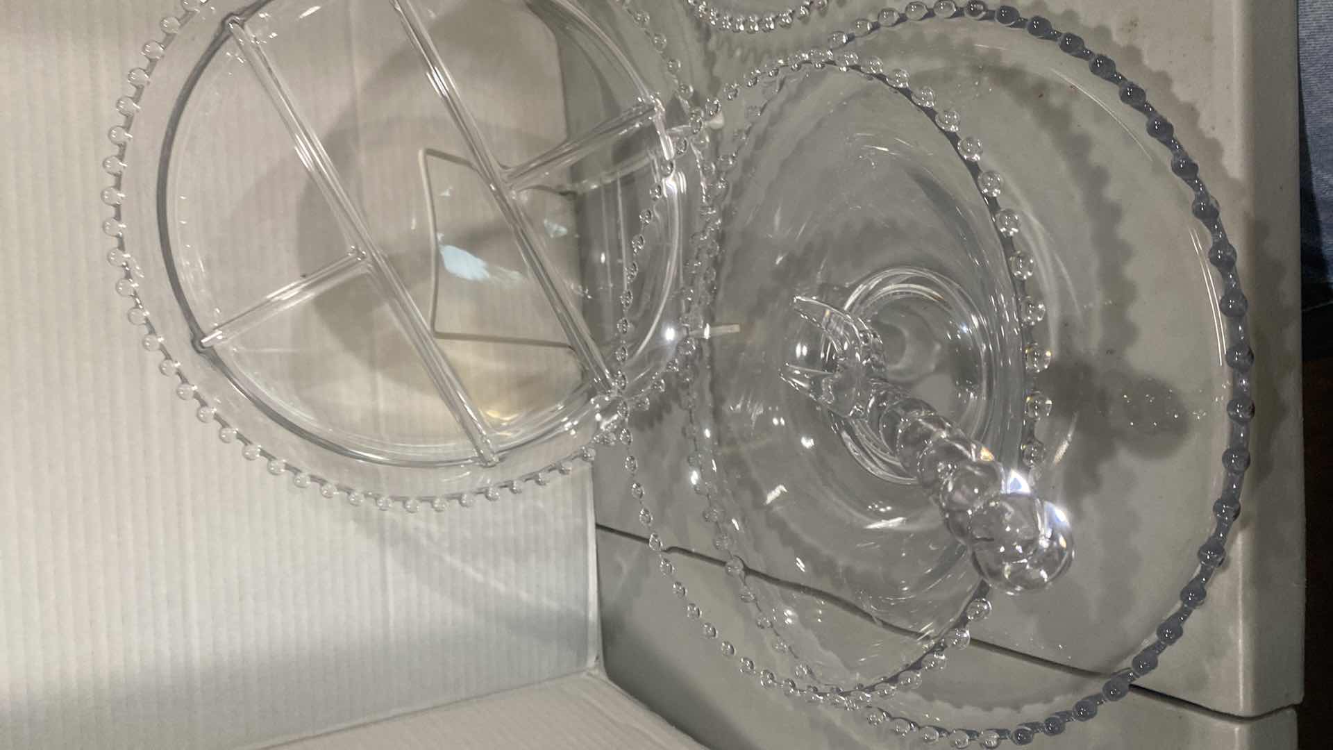 Photo 1 of 5 GLASS SERVEWARE PLATTERS CHIP & DIP