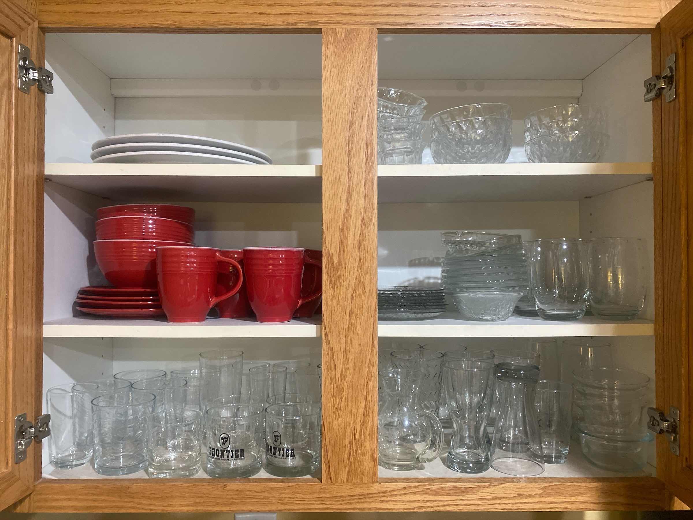Photo 1 of CONTENTS OF CABINET - DISHES & GLASSWARE