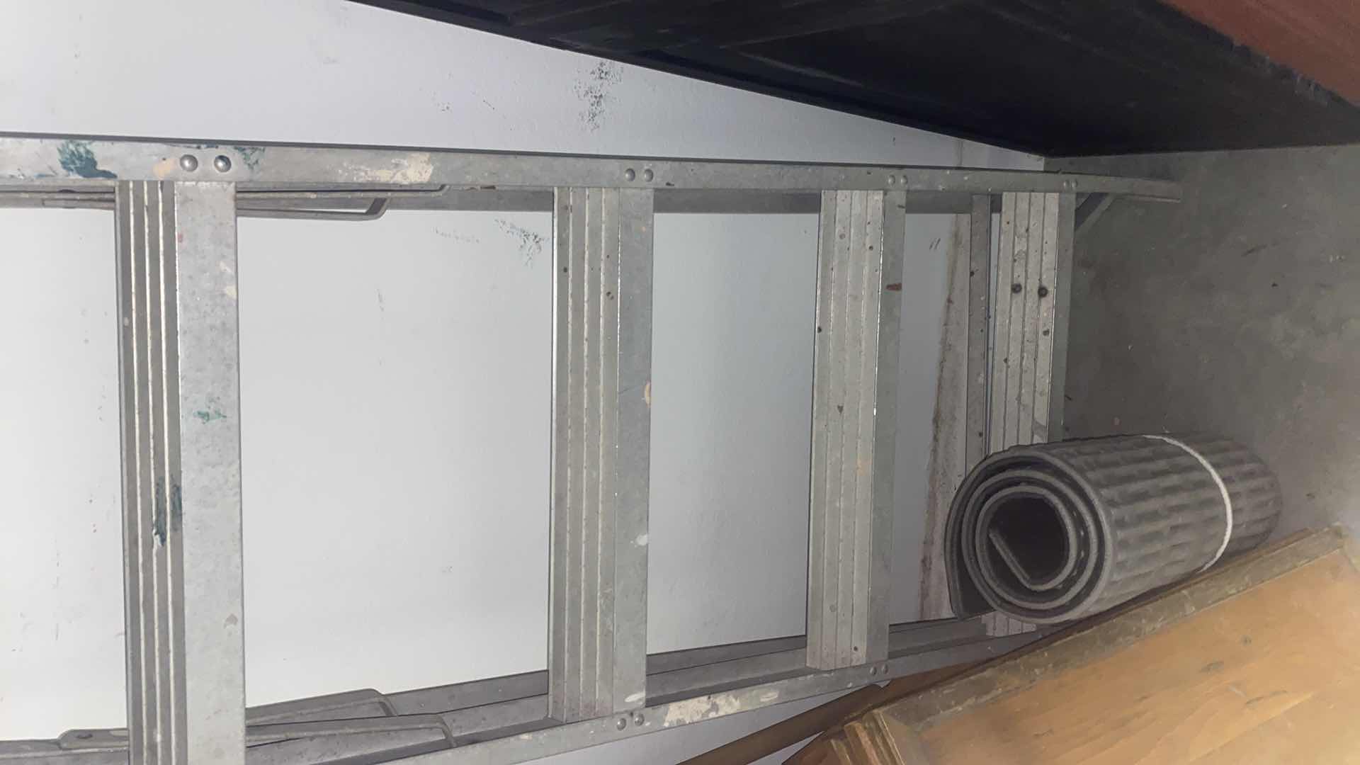 Photo 1 of BED FRAME , WOOD, PUSH BROOM & 6’ ALUMINUM LADDER