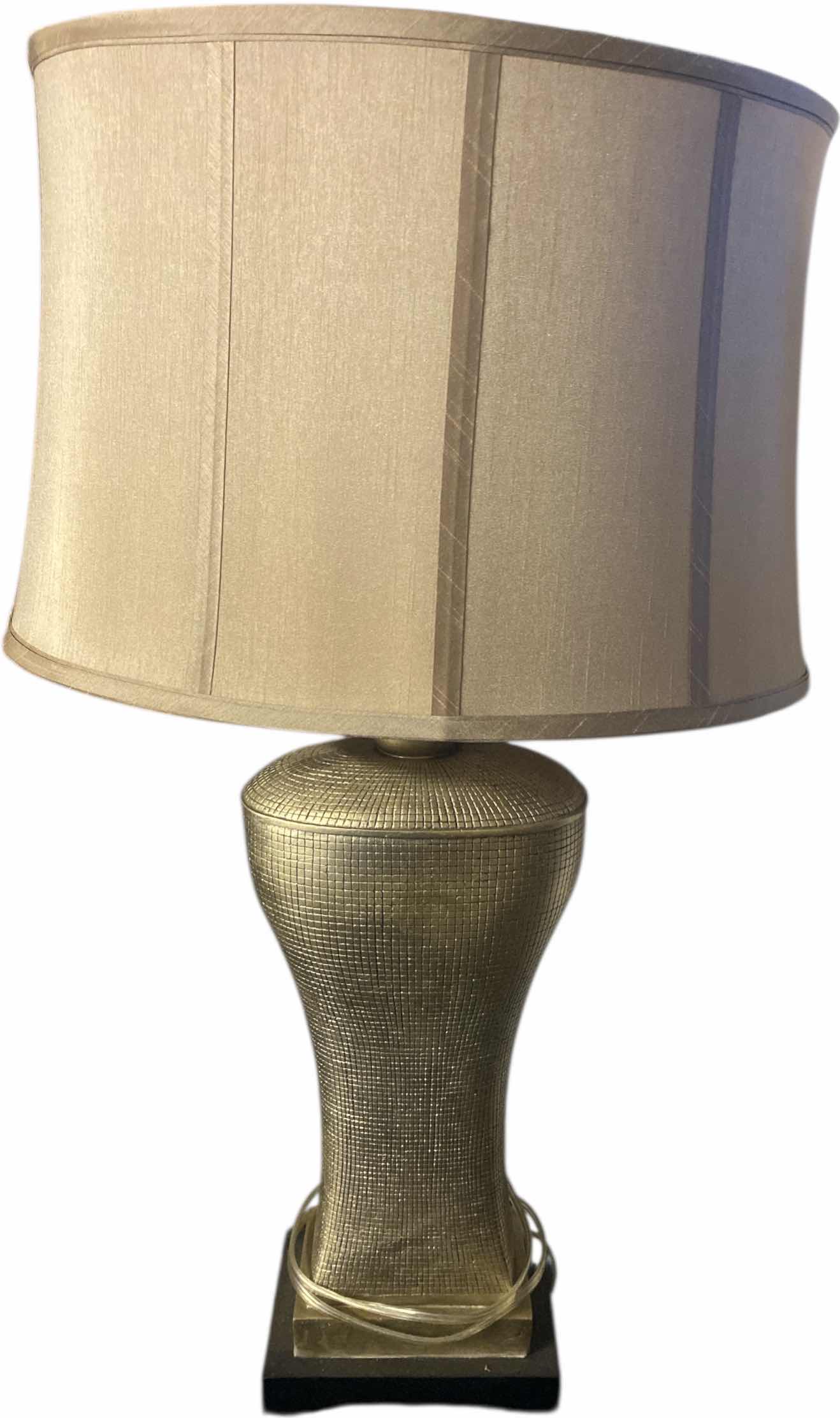 Photo 1 of GOLD RESIN TABLE LAMP WITH SHADE H32”