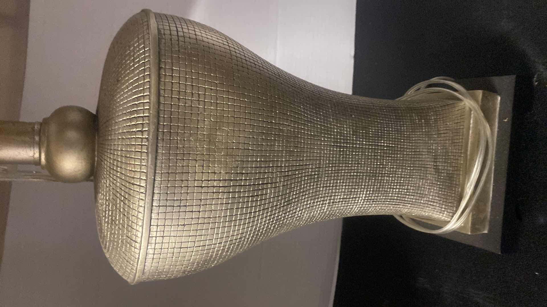 Photo 1 of GOLD RESIN TABLE LAMP WITH SHADE H32”