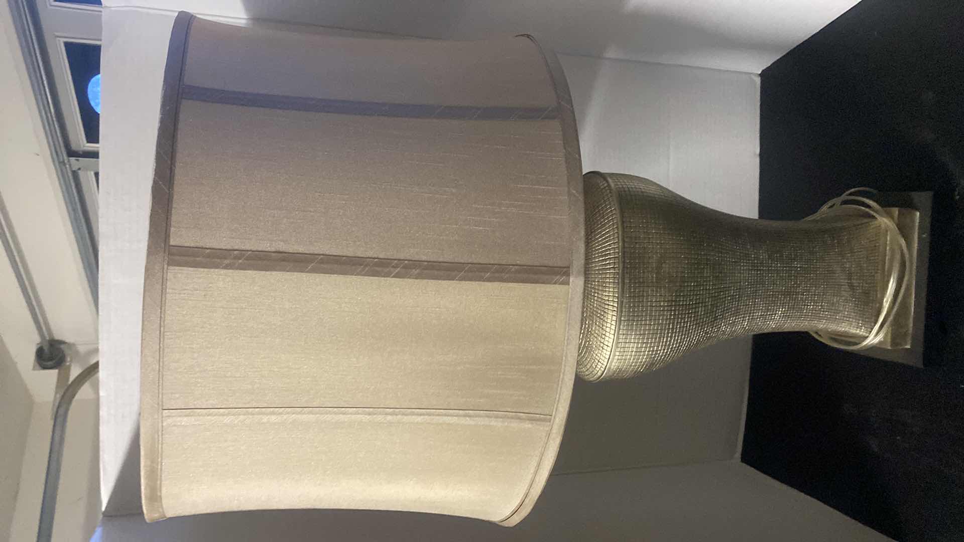 Photo 1 of GOLD RESIN TABLE LAMP WITH SHADE H32”