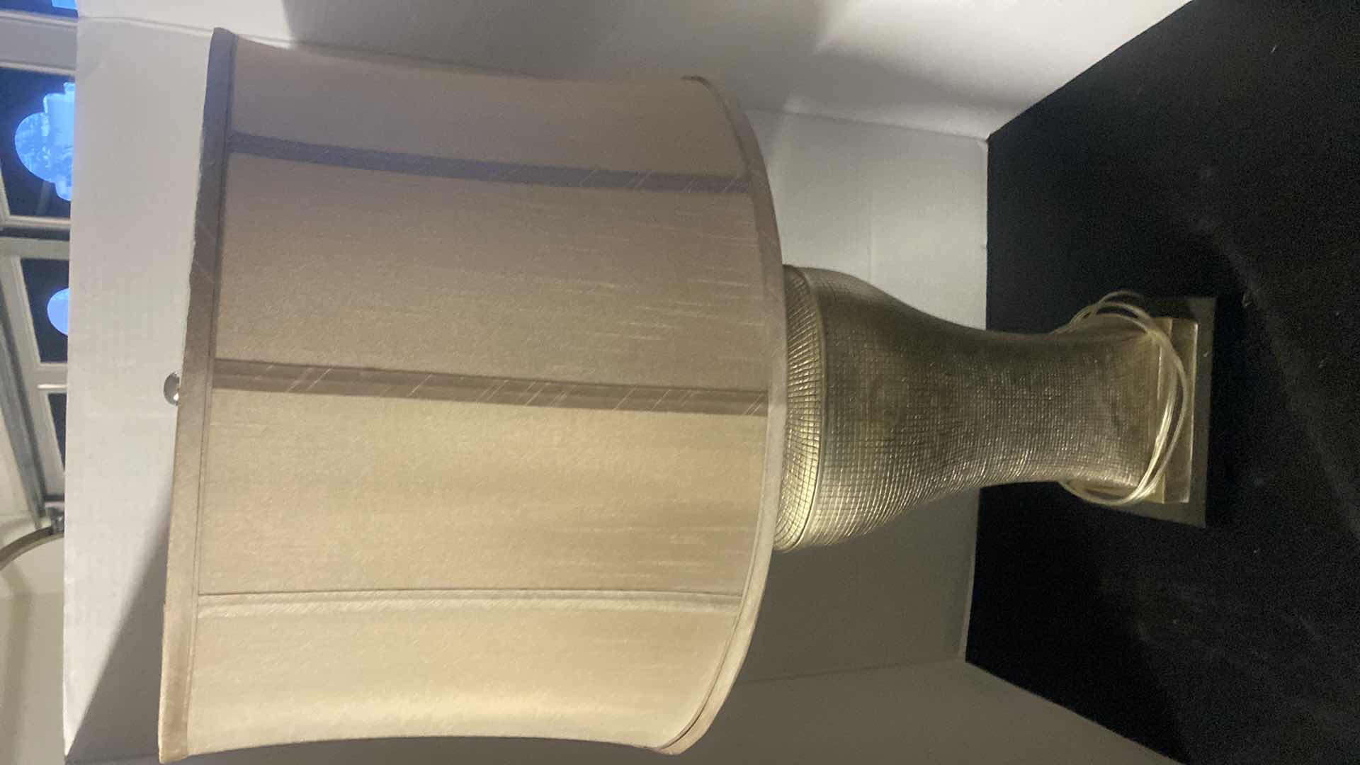 Photo 1 of GOLD RESIN TABLE LAMP WITH SHADE H32”