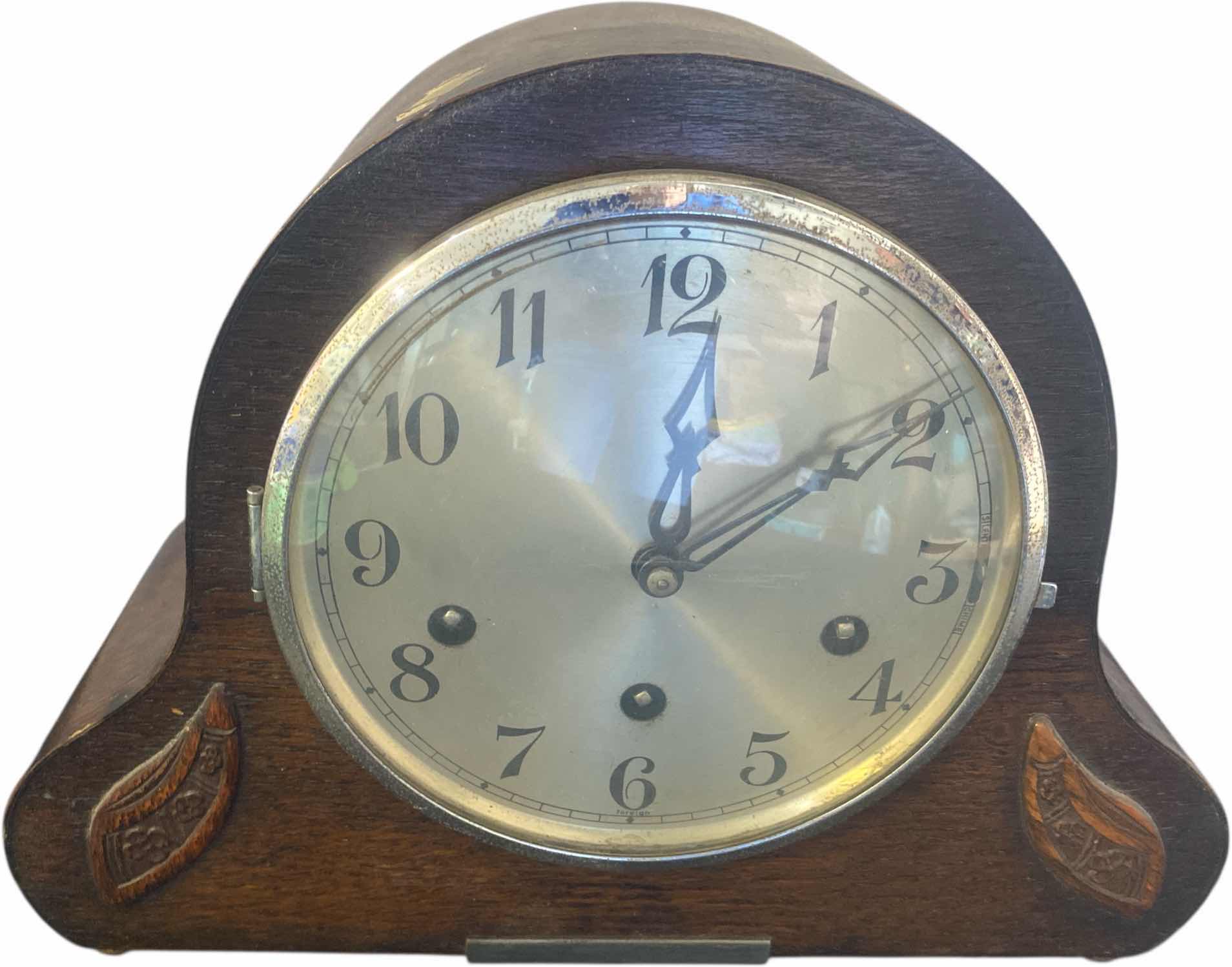 Photo 1 of VINTAGE WOOD LANTERN MANTLE CLOCK 12” x 9”