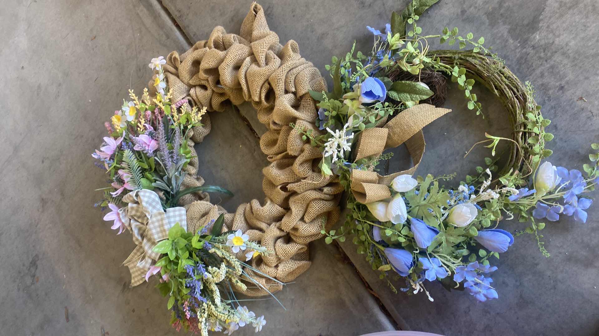 Photo 1 of HOLIDAY WREATH IN STORAGE BOX & 2 SPRING WREATHS