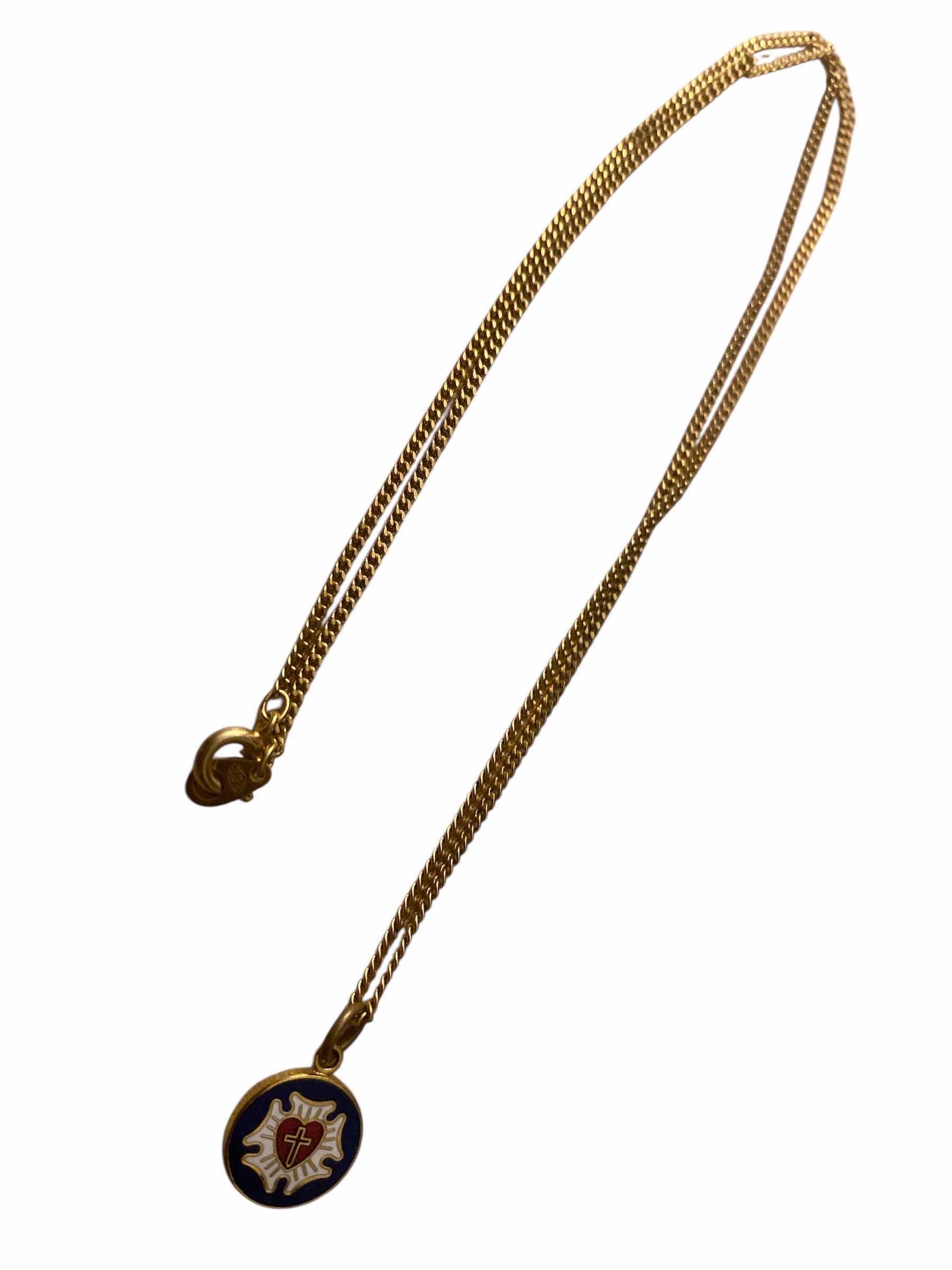 Photo 1 of 14K GOLD FILLED 18” CHAIN WITH LUTHER ROSE, CHAIN WEIGHS 2.88g