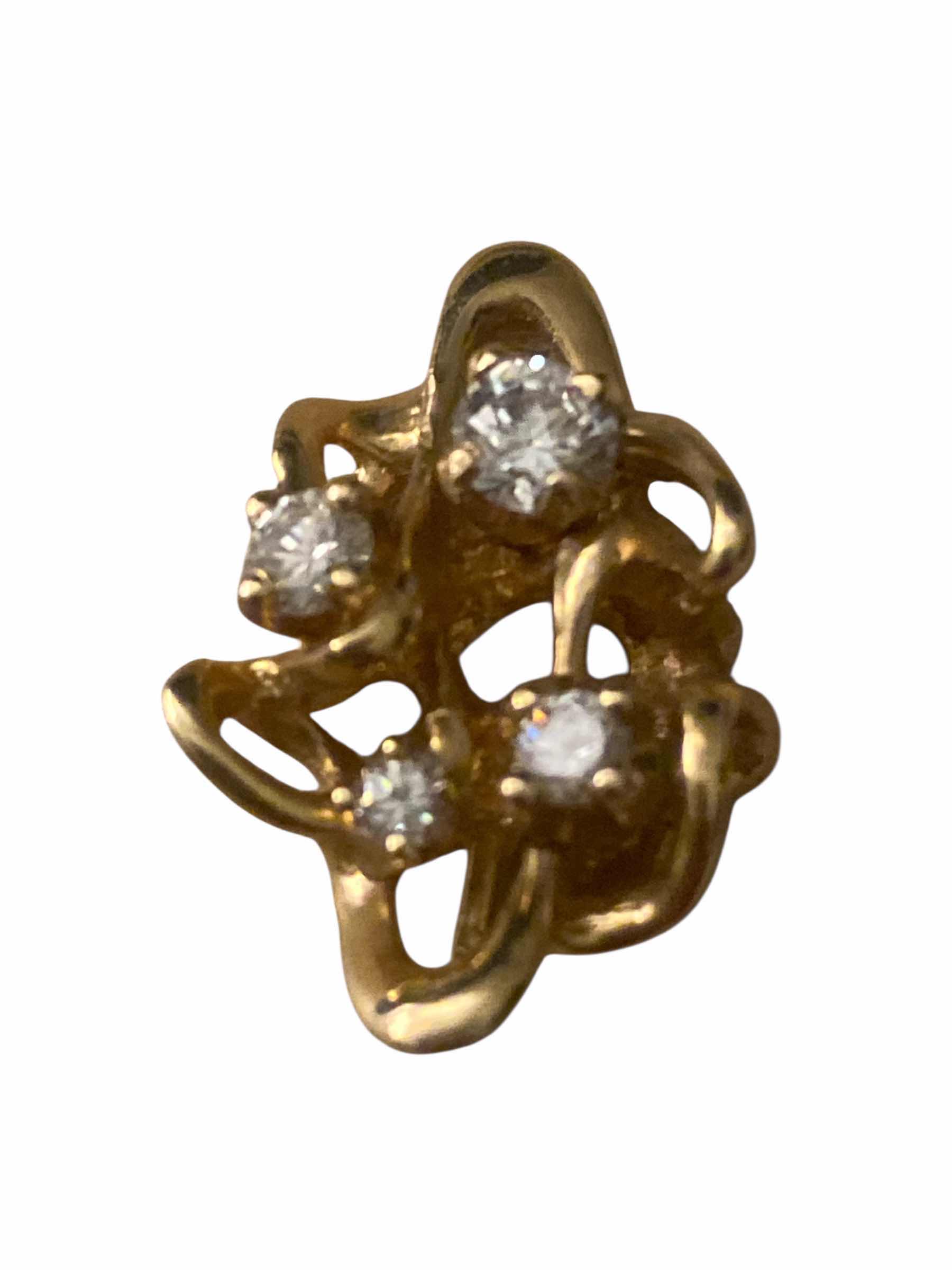 Photo 1 of 14K GOLD PENDANT WITH GEMSTONES TOTAL WEIGHT 4.82g