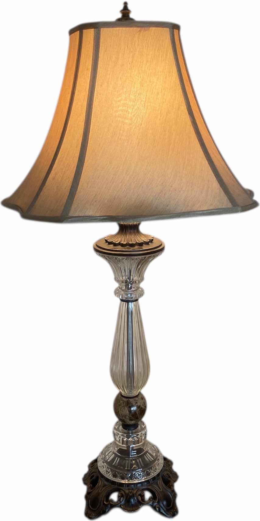 Photo 1 of GLASS & METAL TABLE LAMP H34”