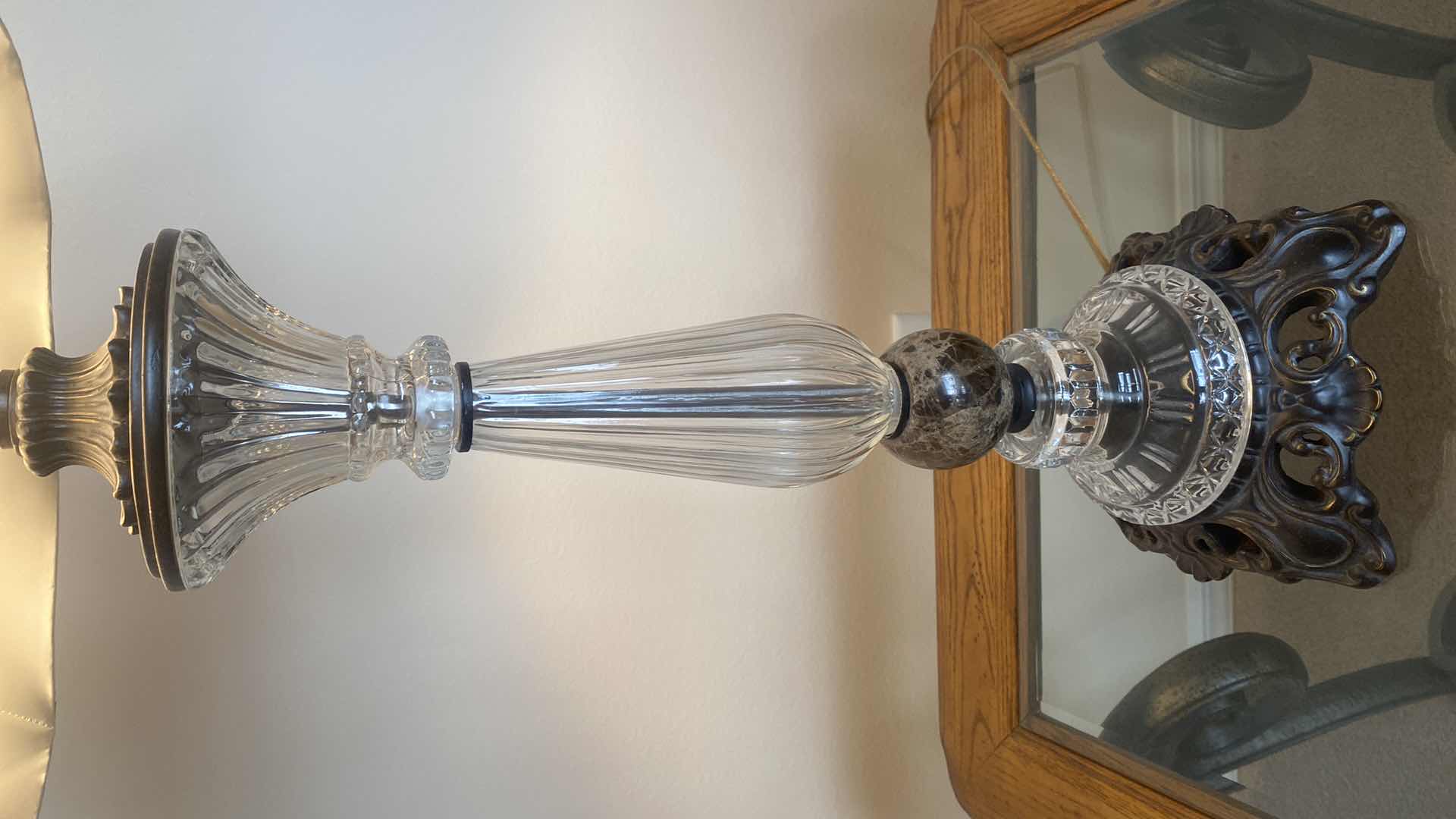 Photo 1 of GLASS & METAL TABLE LAMP H34”