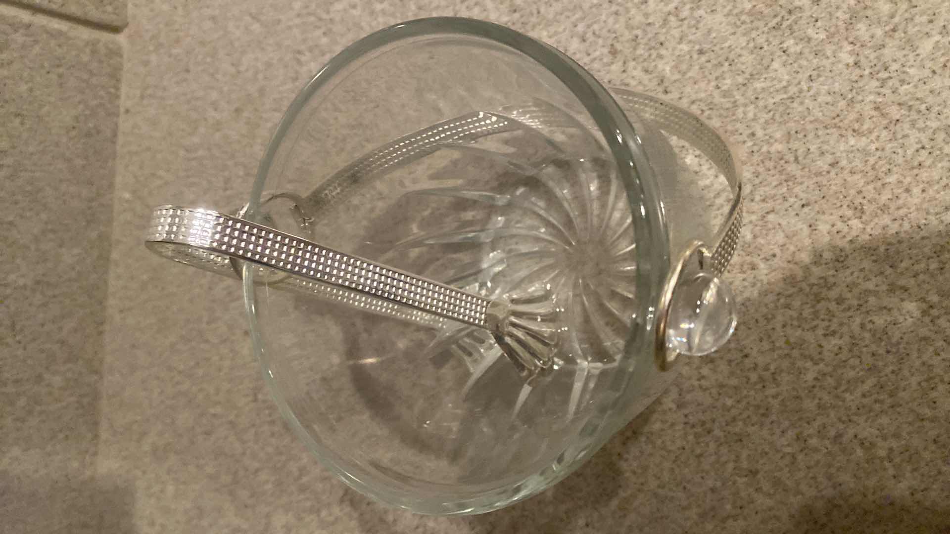 Photo 1 of SMALL CRYSTAL ICE BUCKET WITH TONGS 4 1/2” x 5”