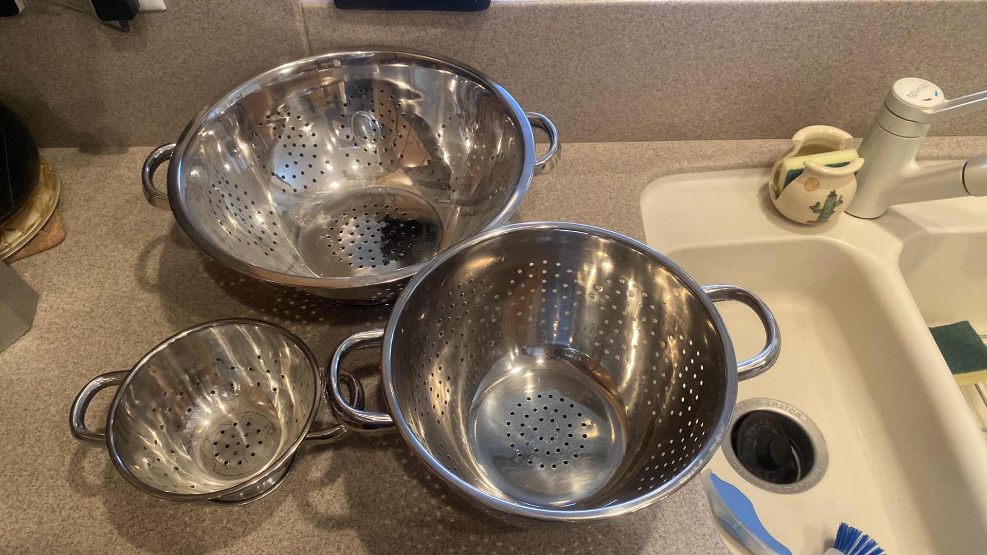 Photo 1 of 3-STAINLESS COLANDER SET & 1 BOWL