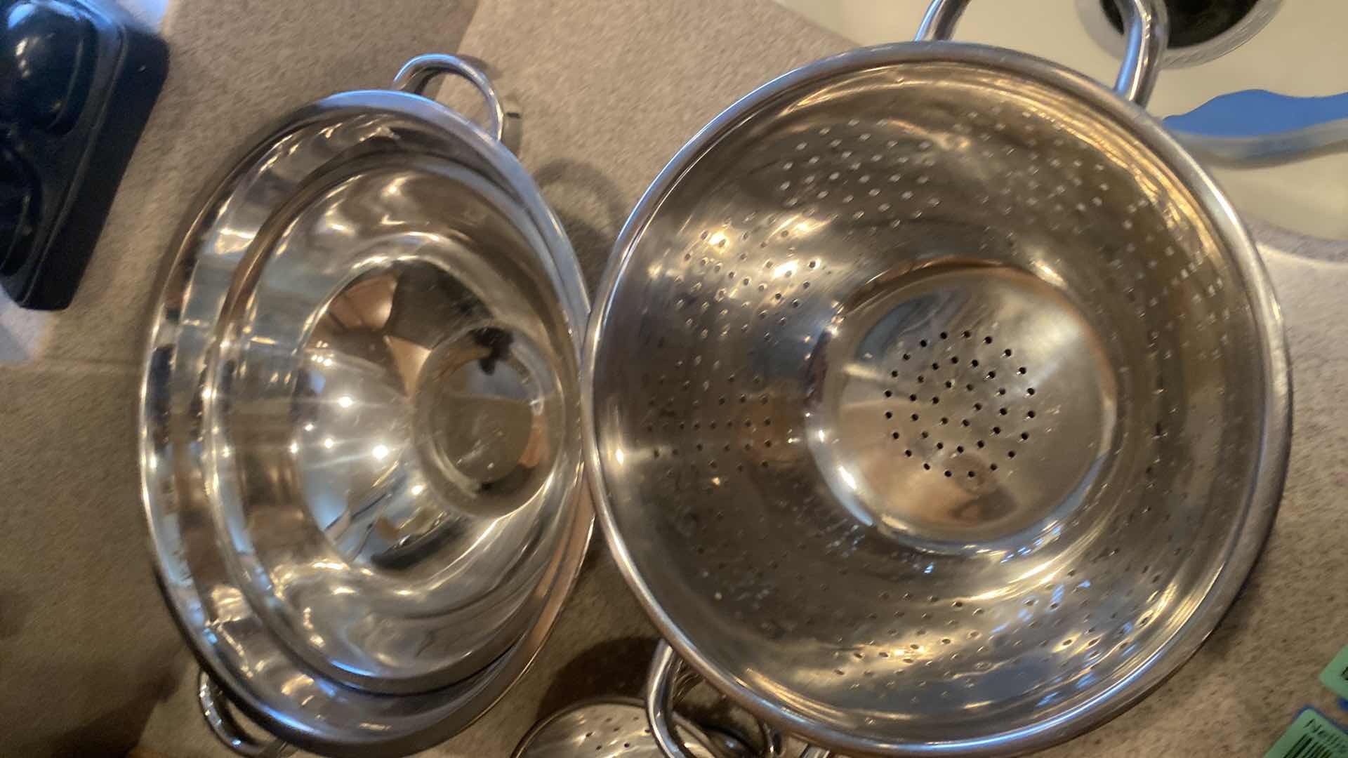 Photo 1 of 3-STAINLESS COLANDER SET & 1 BOWL