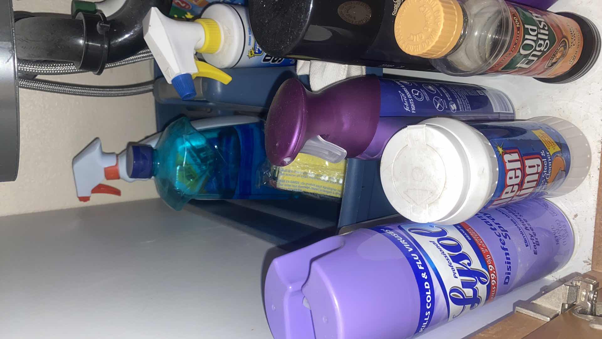 Photo 1 of CONTENTS OF CABINET - CLEANING SUPPLIES