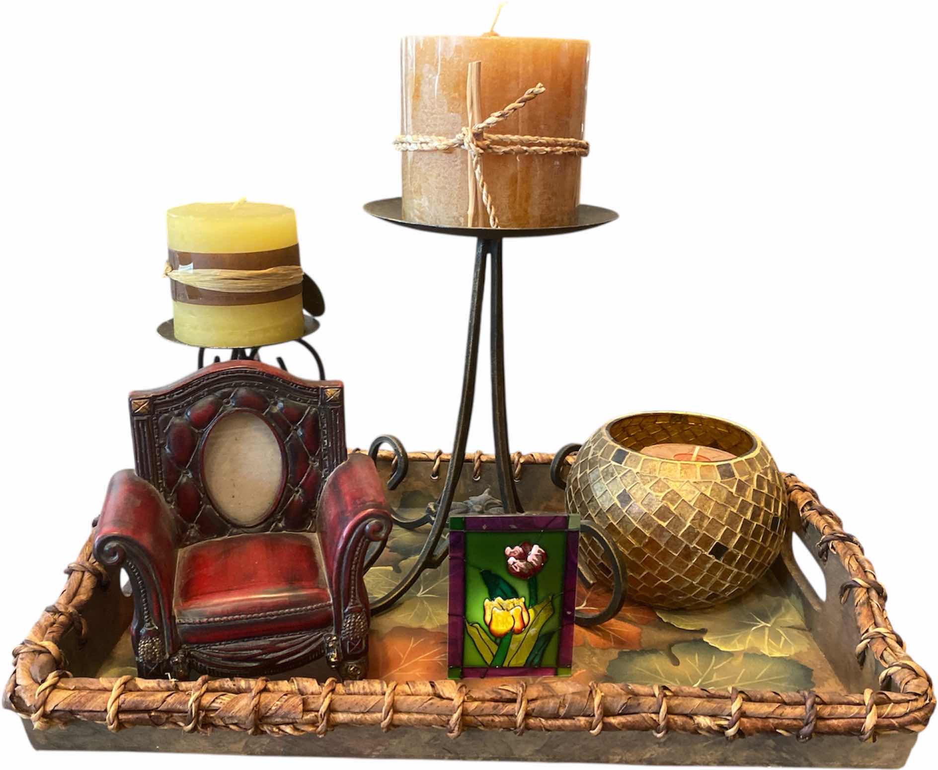 Photo 1 of 6-HOME DECOR TRAY, CANDLES & MORE