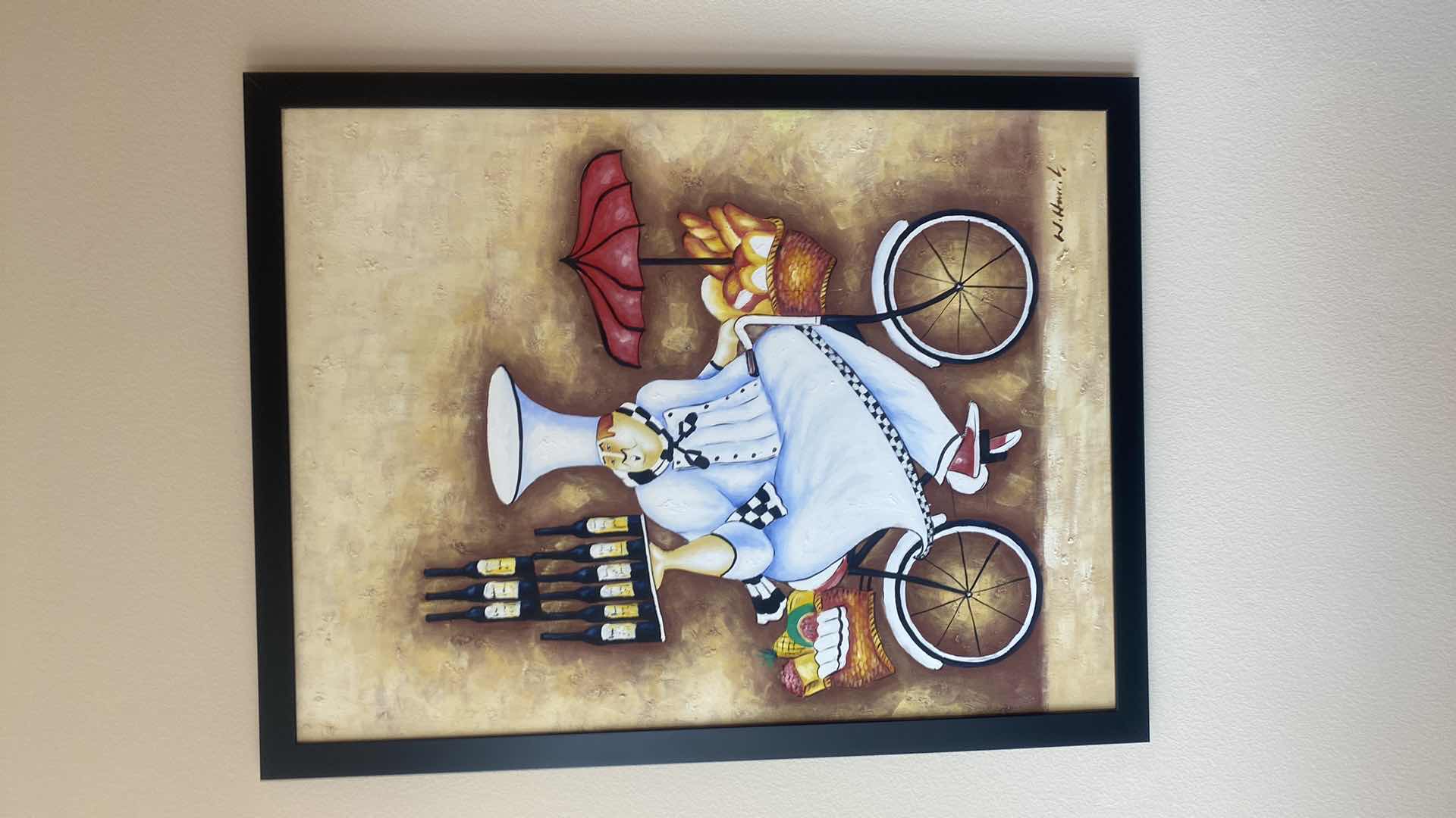 Photo 1 of FRAMED CHEF PRINT ON CANVAS SIGNED ARTWORK 39 1/2” x 51”