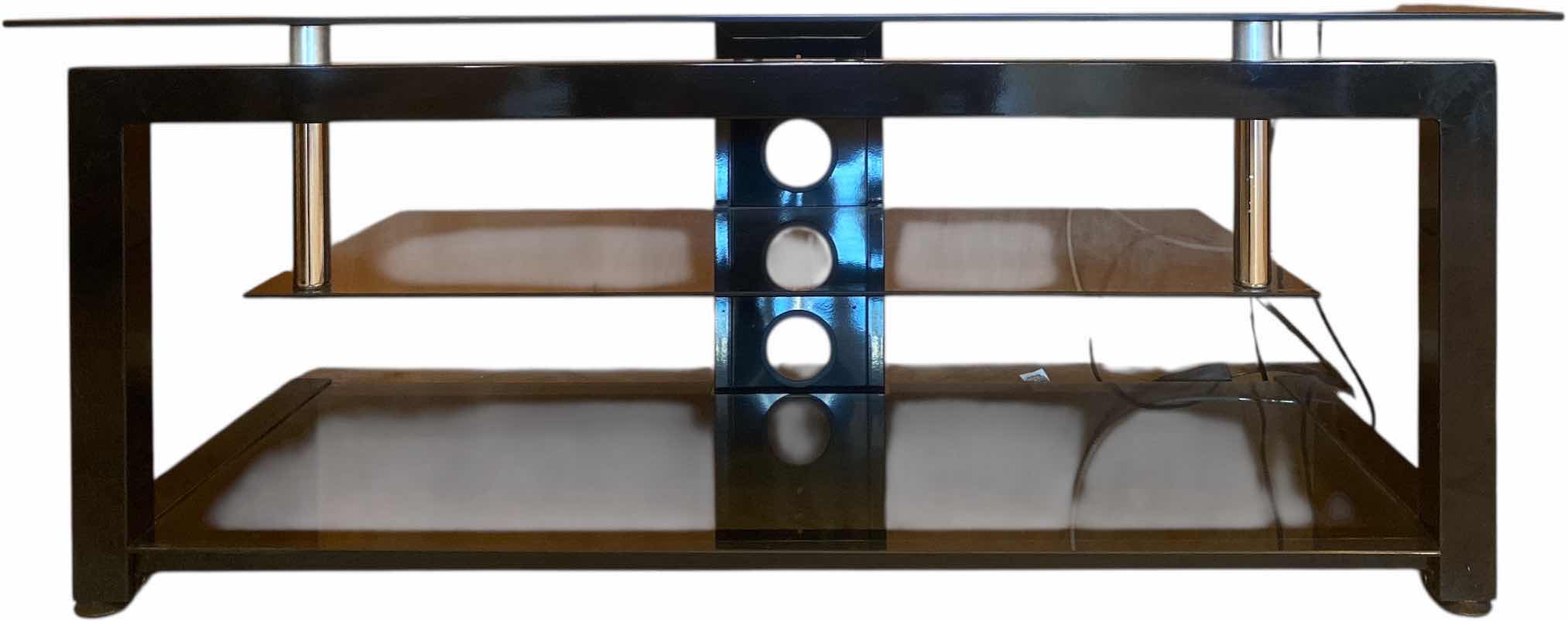 Photo 1 of BLACK GLASS & METAL TV STAND 52“ x 20“ H20”