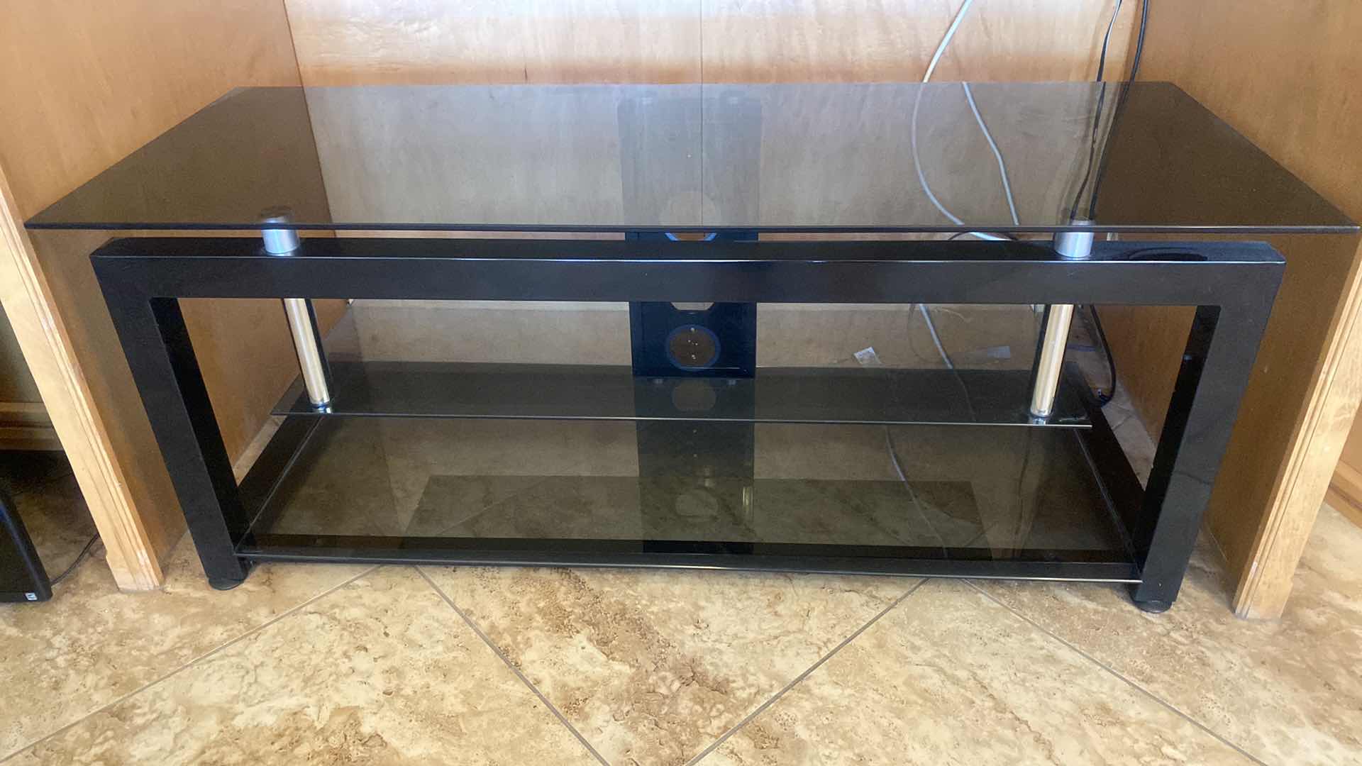 Photo 1 of BLACK GLASS & METAL TV STAND 52“ x 20“ H20”