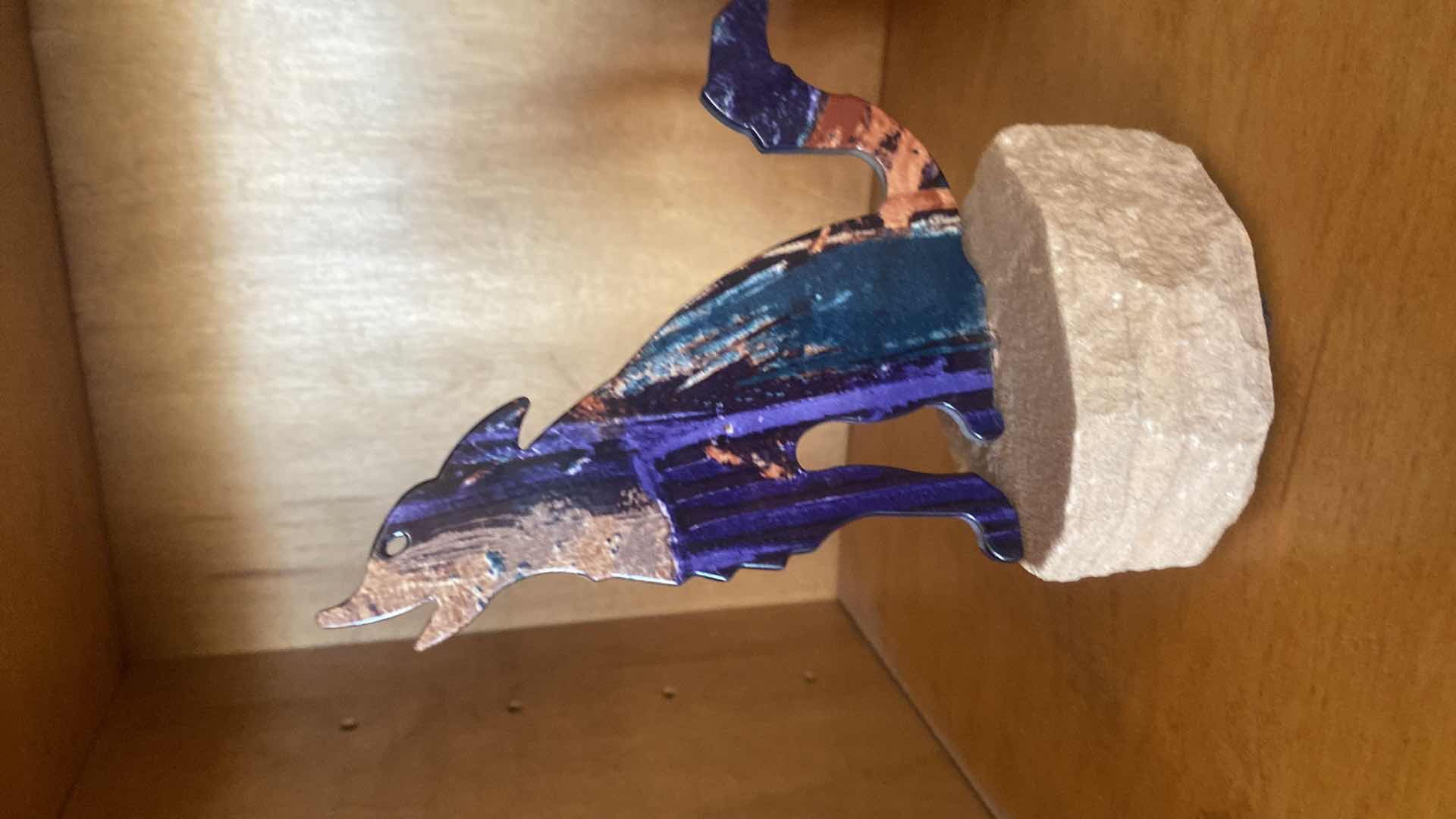 Photo 1 of 3-SANDSTONE POTTERY AND METAL ANIMALS LARGEST 8” x 8”