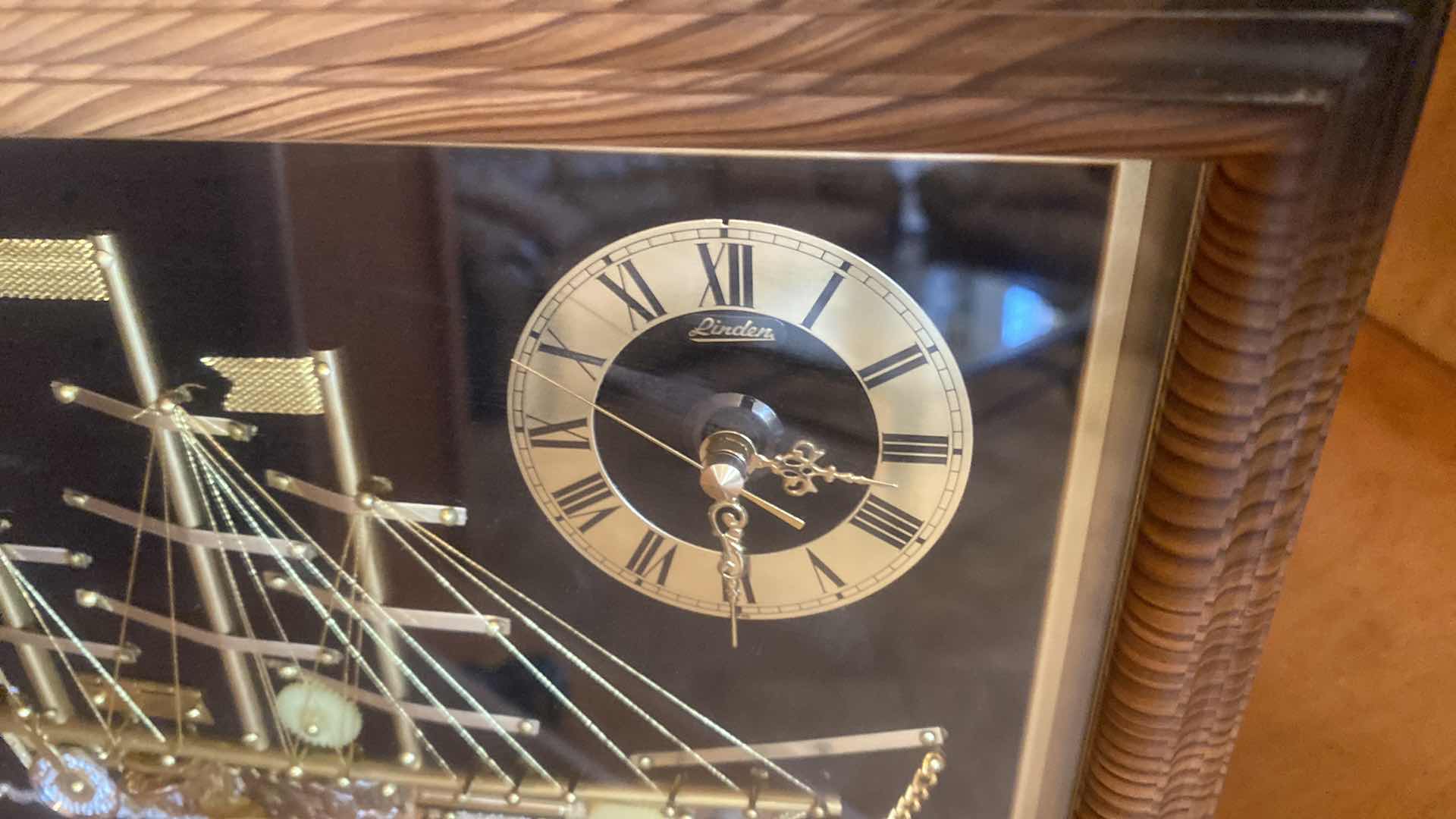 Photo 1 of LINDEN CLIPPER SHIP CLOCK PLAQUE 10” x 8”