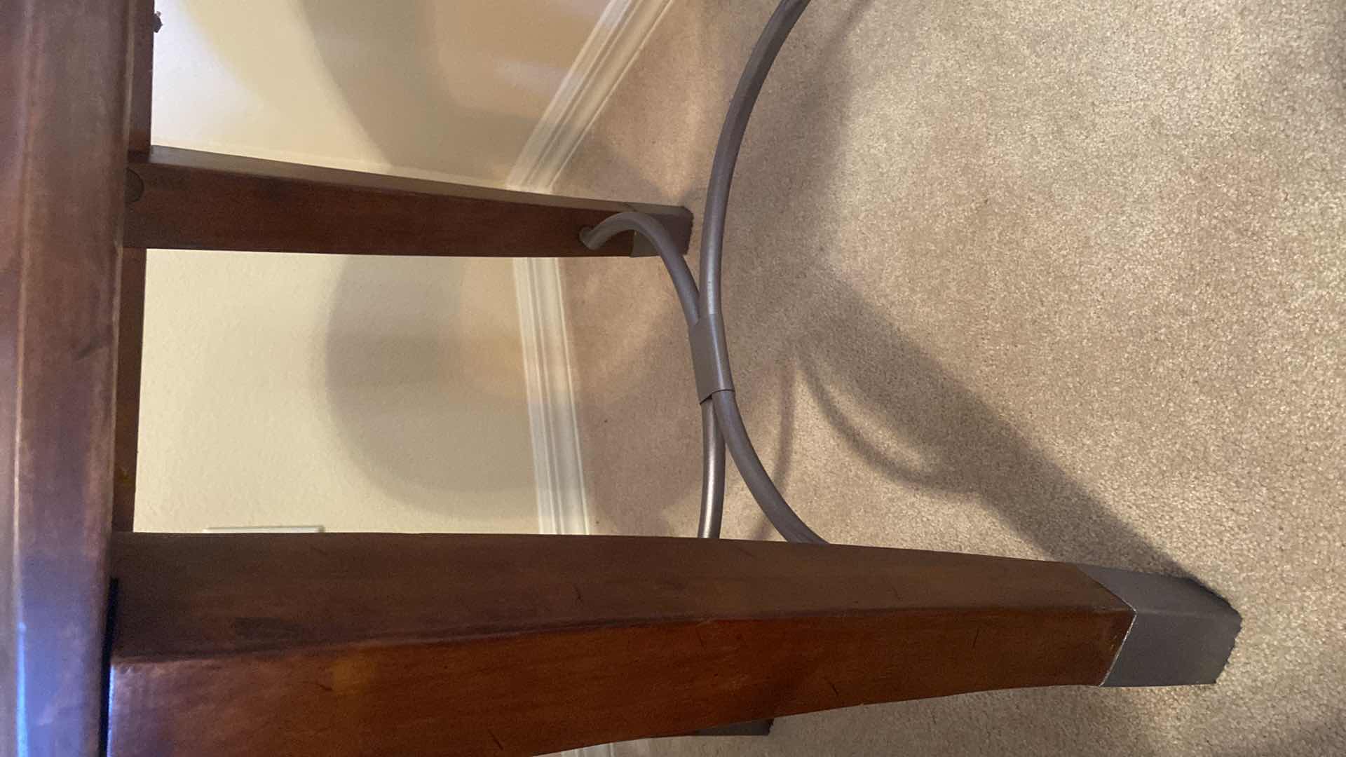 Photo 1 of 26” ROUND WOOD WITH BEVELED GLASS TOP END TABLE H24”