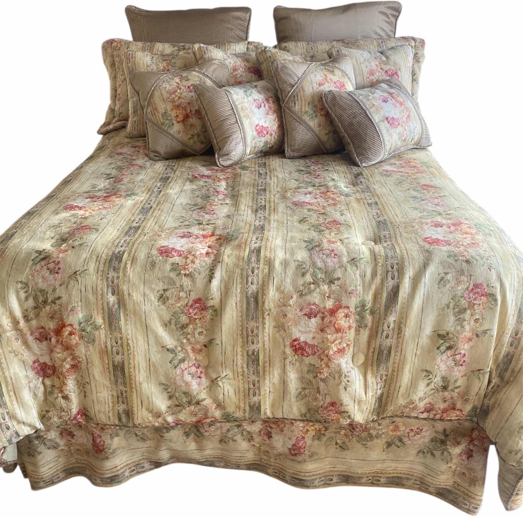 Photo 1 of CROSCILL QUEEN SIZE FLORAL COMFORTER PILLOW SHAMS & TOSS PILLOWS
