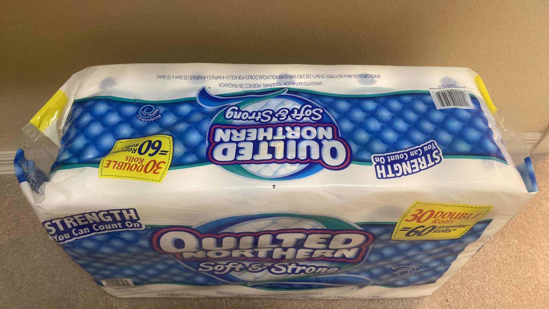 Photo 1 of NEW QUILTED NORTHERN 30 DOUBLE ROLLS BATHROOM TISSUE