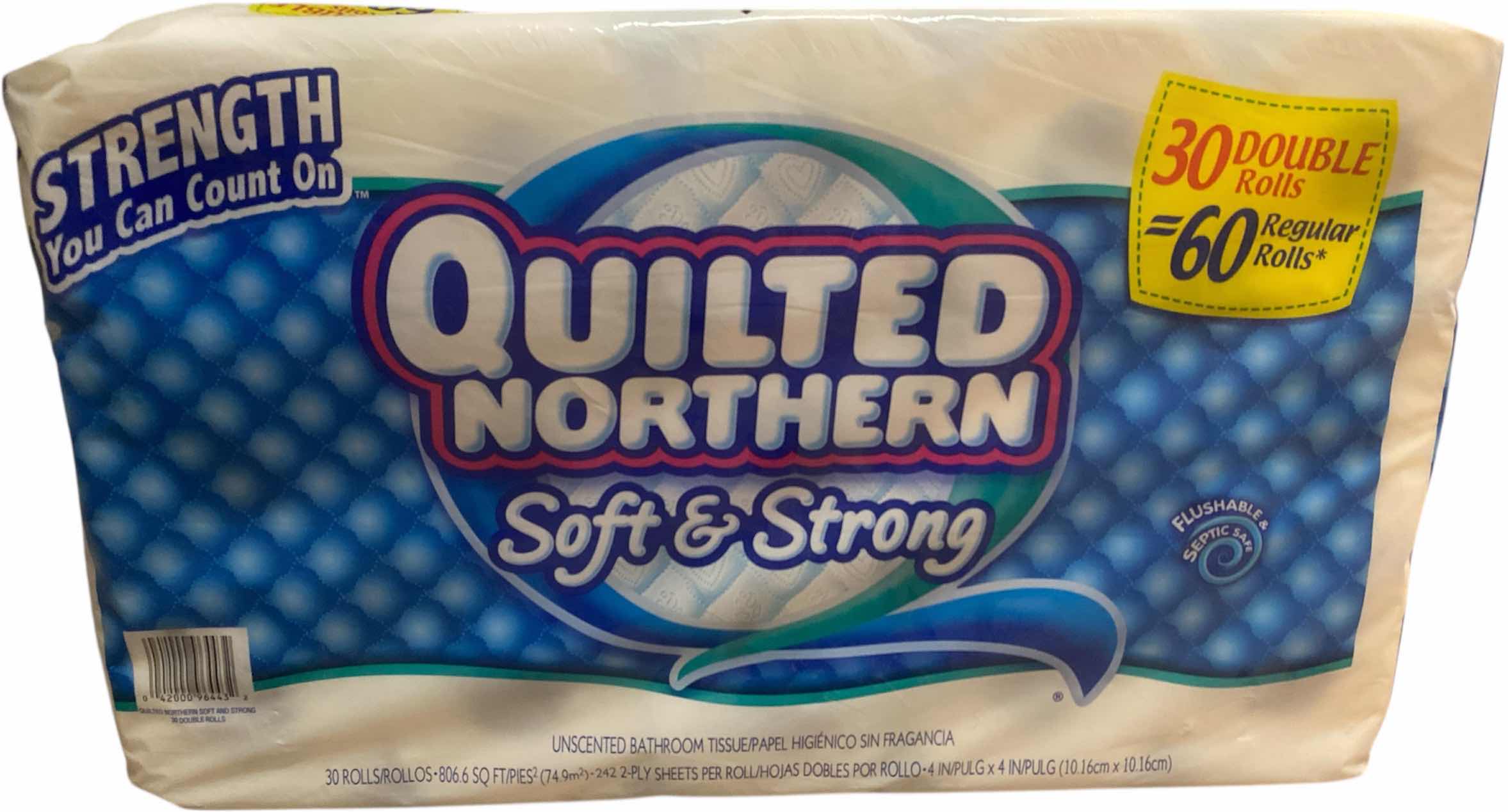 Photo 1 of NEW QUILTED NORTHERN 30 DOUBLE ROLLS BATHROOM TISSUE