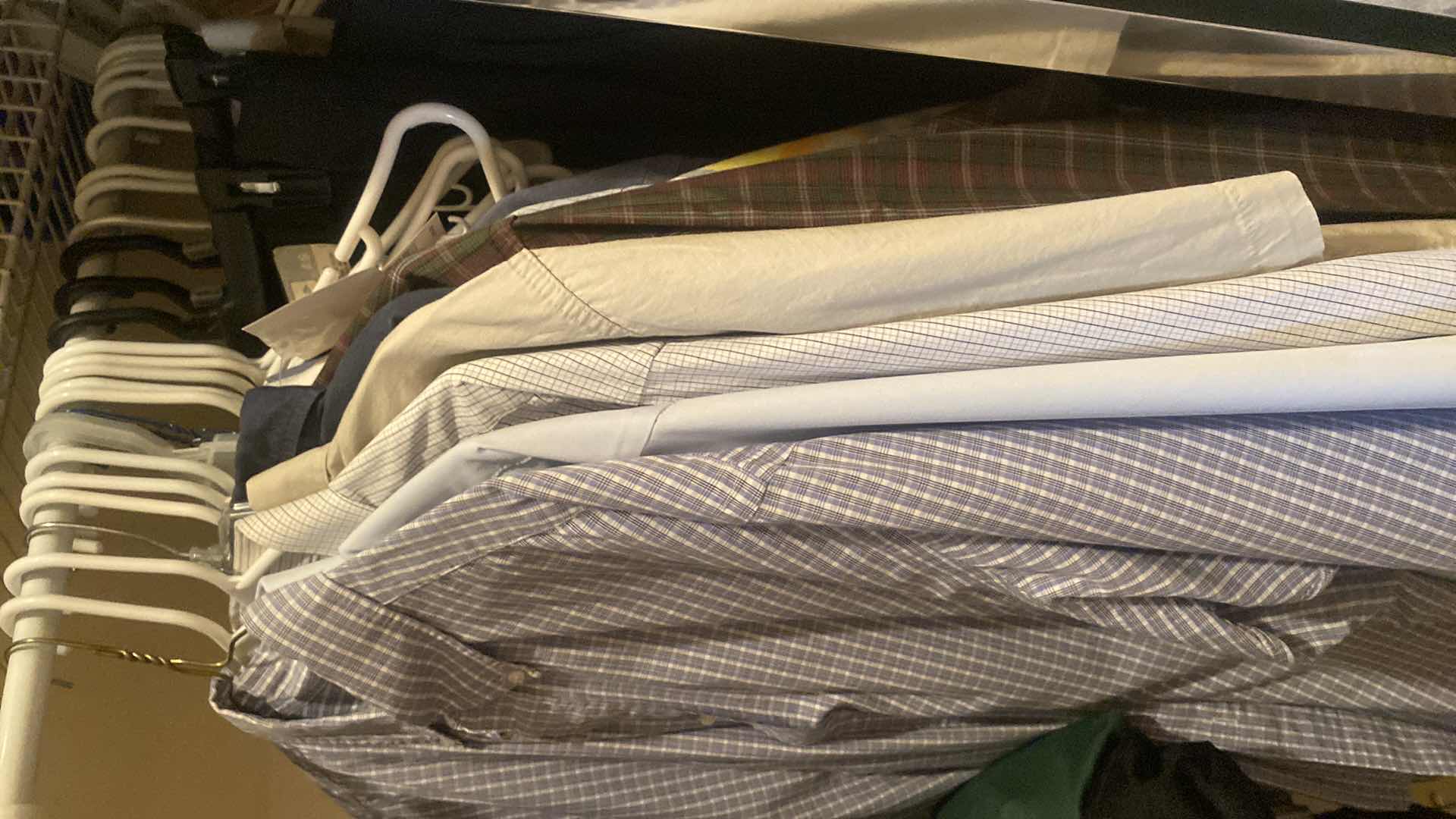 Photo 1 of CONTENTS OF CLOSET - MENS CLOTHING SIZES XL & 2XL & SHOES SIZES 9 & BEACH TOWELS