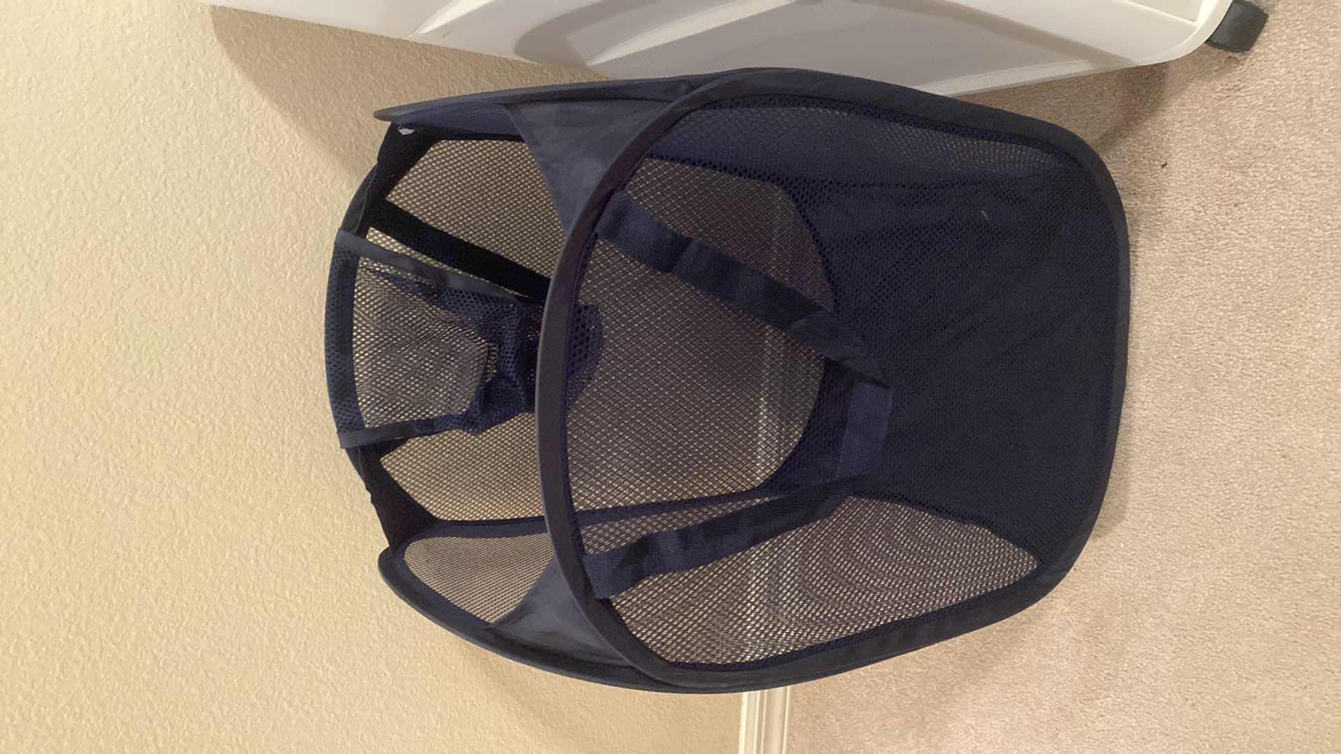 Photo 1 of ROLLING PLASTIC CART 15” x 18 1/2” H26” & COLLAPSABLE LAUNDRY BASKET