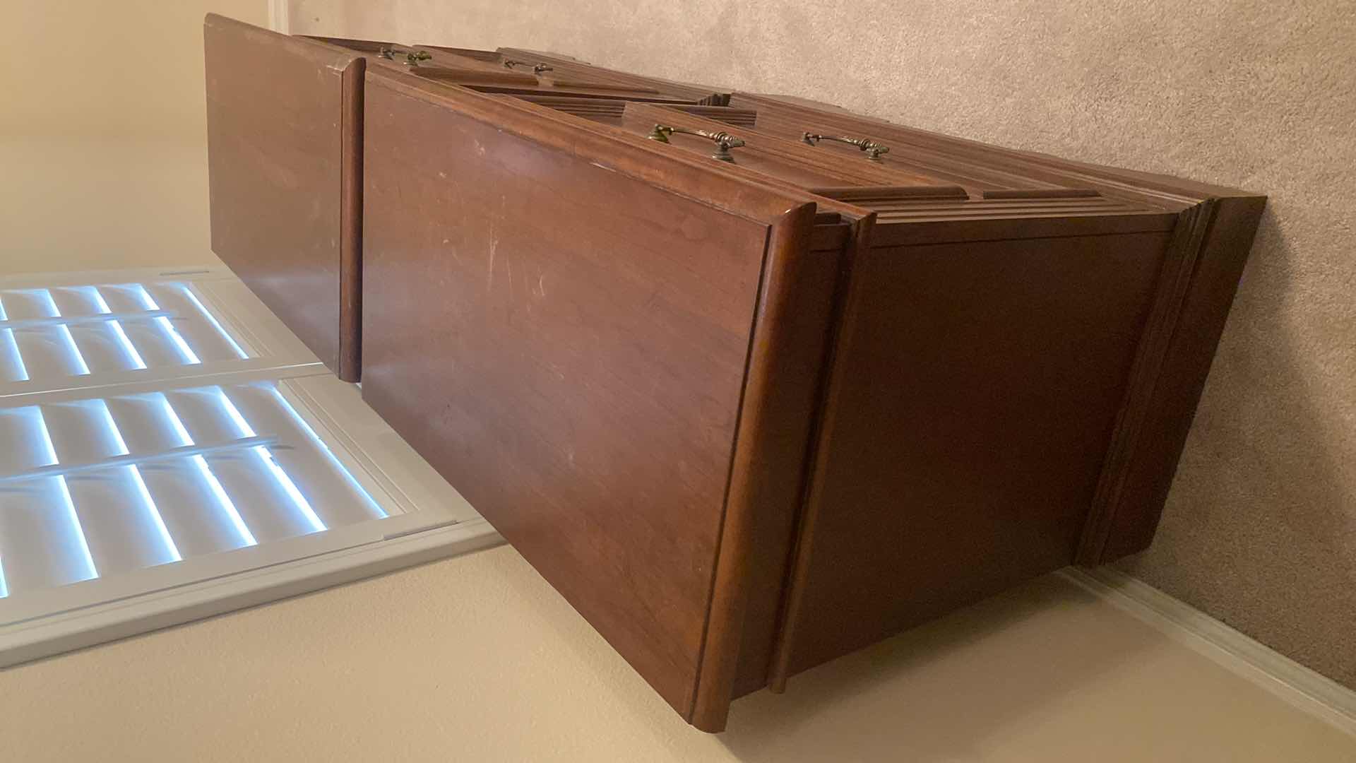 Photo 1 of 2-TRADITIONAL DARK WOOD 2 DRAWER NIGHT STANDS 30“ x 17“ H28”