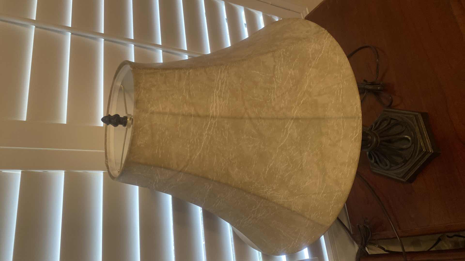 Photo 1 of 2-HEAVY METAL TABLE LAMPS H28”