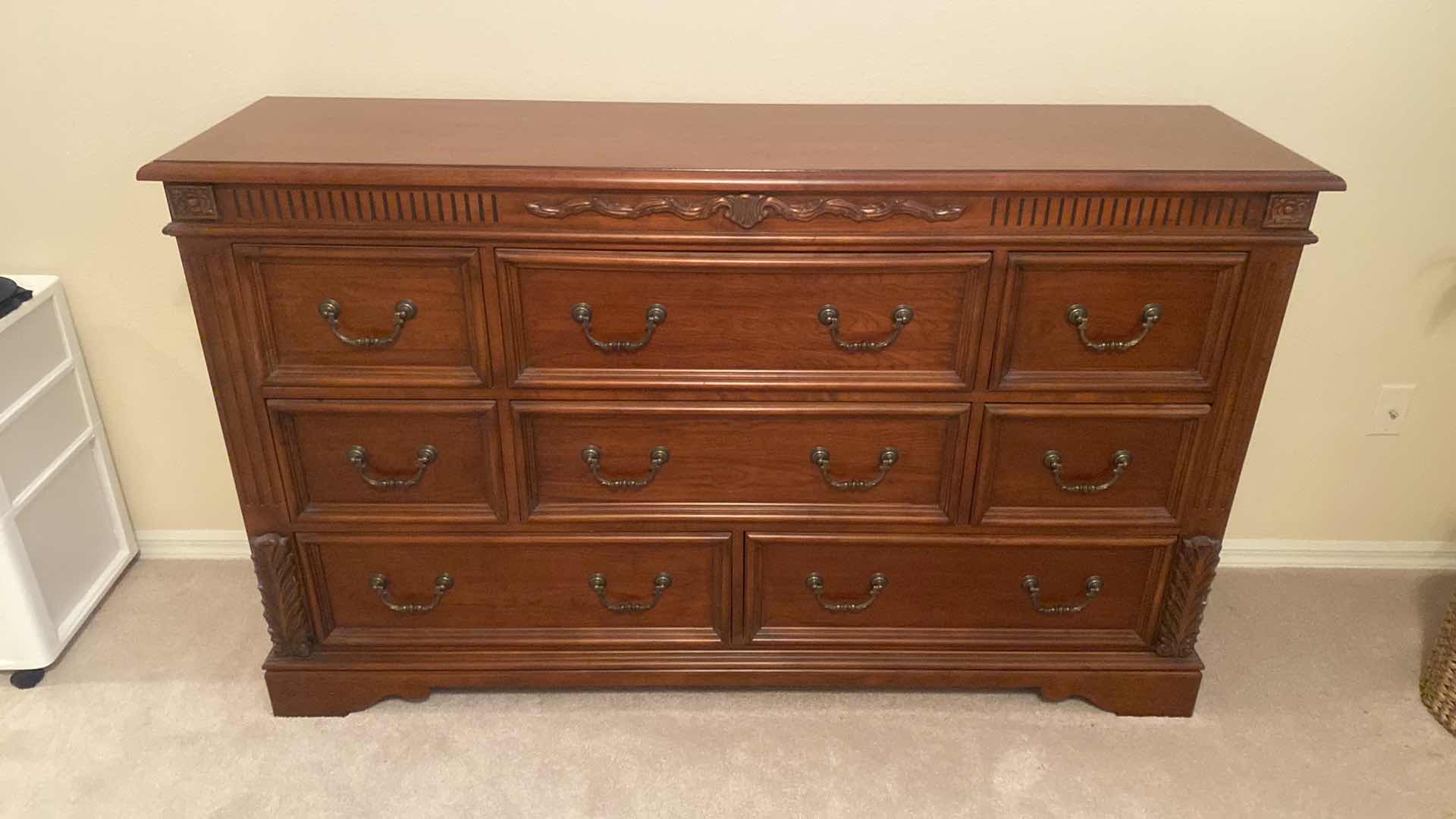 Photo 1 of TRADITIONAL DARK WOOD 8 DRAWER DRESSER 66“ x 17“ H39 1/2”