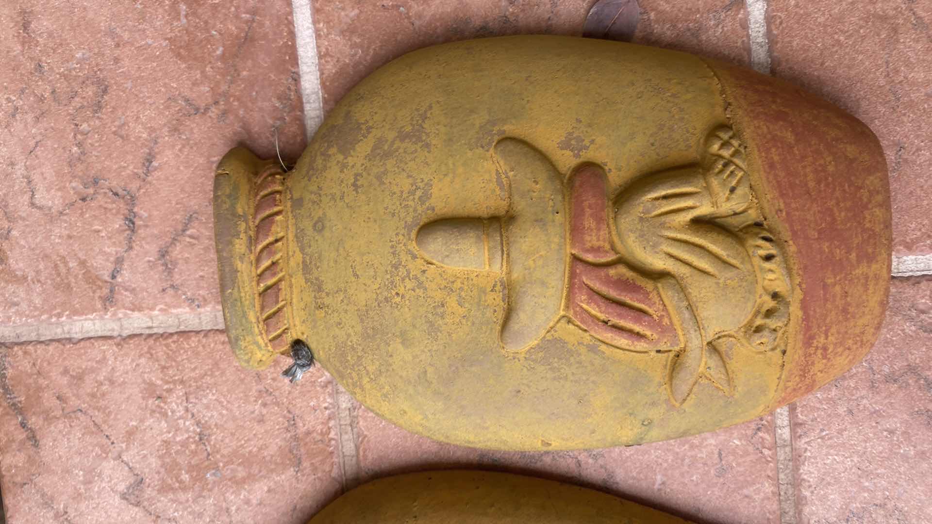 Photo 1 of 2 CLAY VASE FOR WALL OR GROUND LARGEST H10”