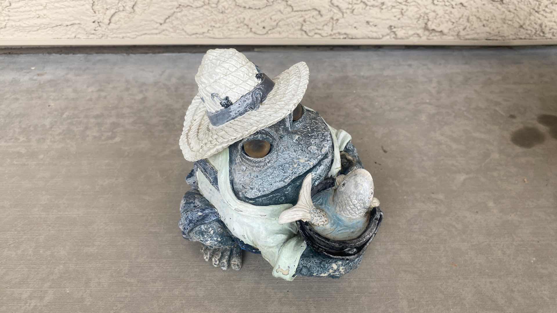 Photo 1 of 2-CAST RESIN FROGS YARD ART LARGEST 10 1/2” x 8”