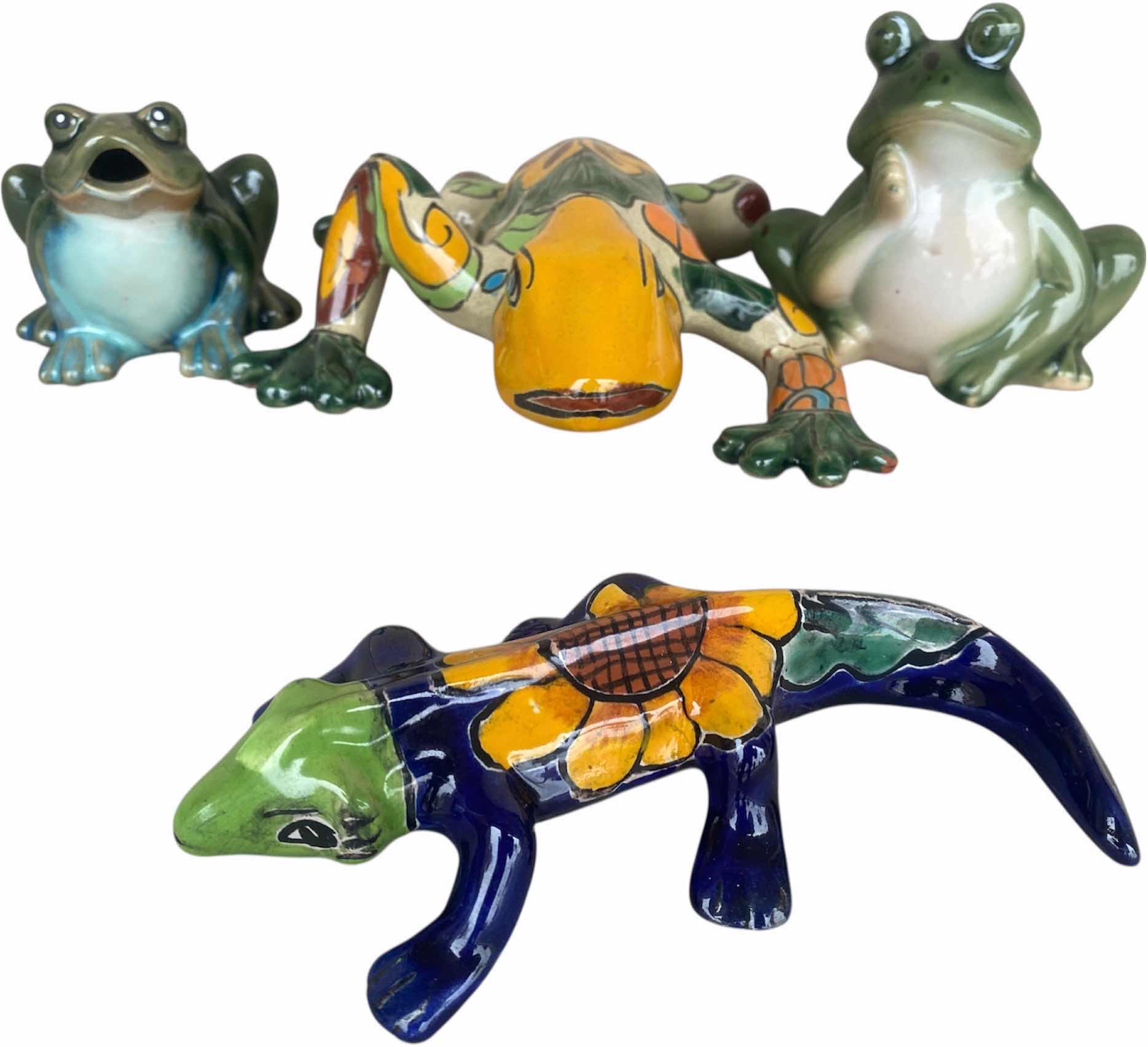 Photo 1 of 4-CERAMIC REPTILES YARD ART LARGEST 7” x 9”