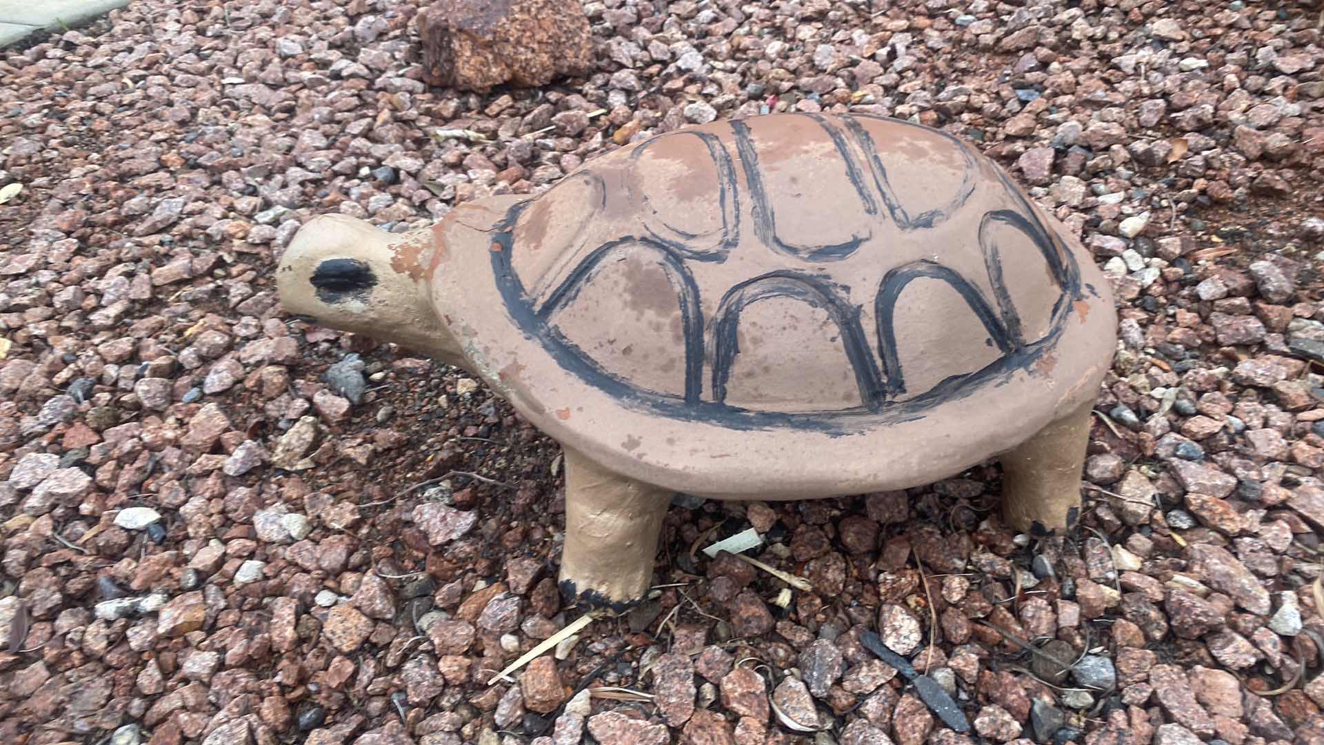 Photo 1 of LARGE HOLLOW CLAY TURTLE YARD ART 23” x 13 1/2”