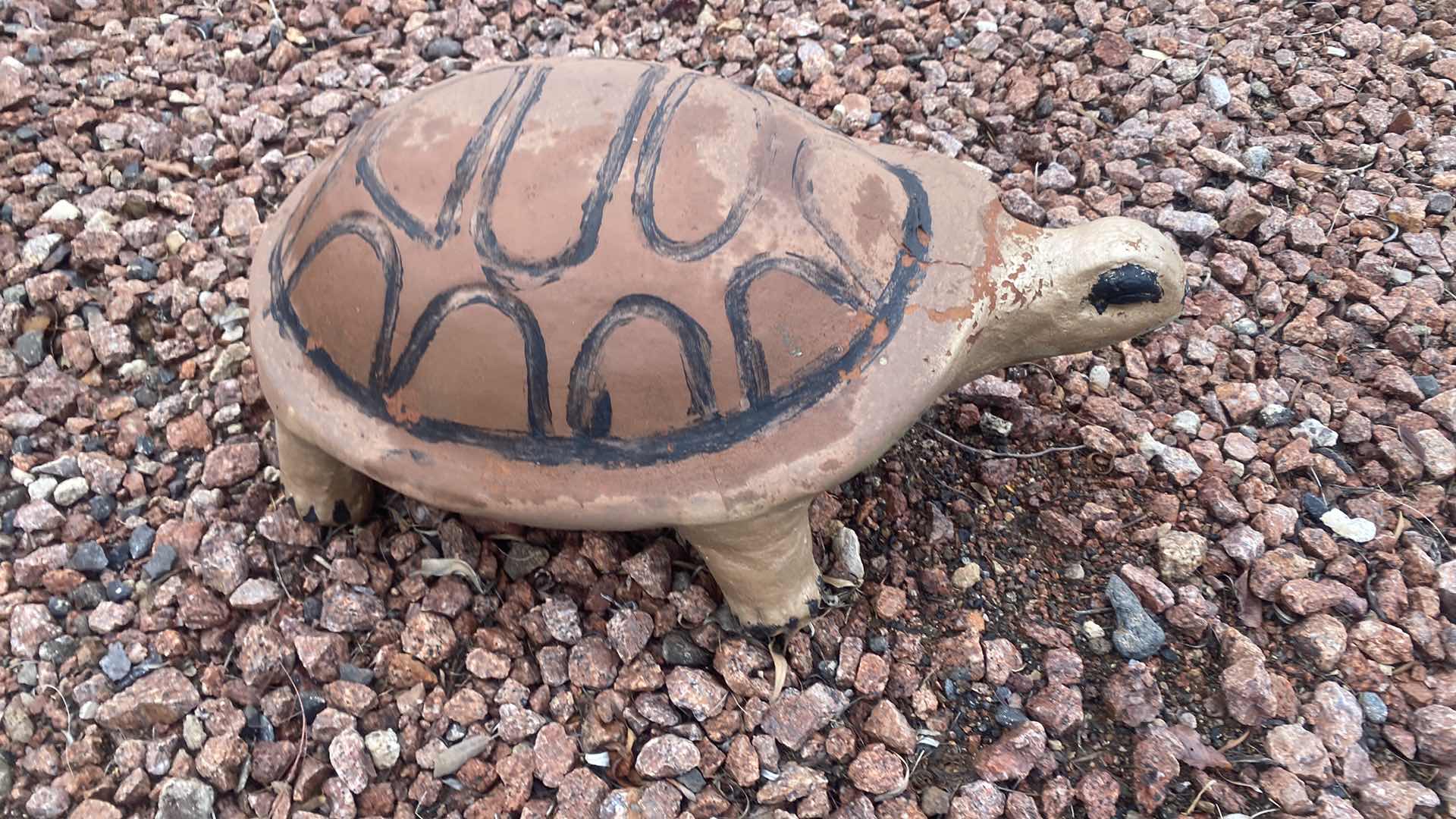 Photo 1 of LARGE HOLLOW CLAY TURTLE YARD ART 23” x 13 1/2”