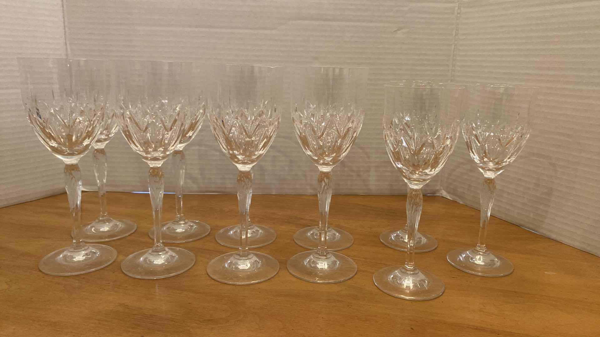 Photo 1 of 11- CRYSTAL WINE GLASSES (unmarked)