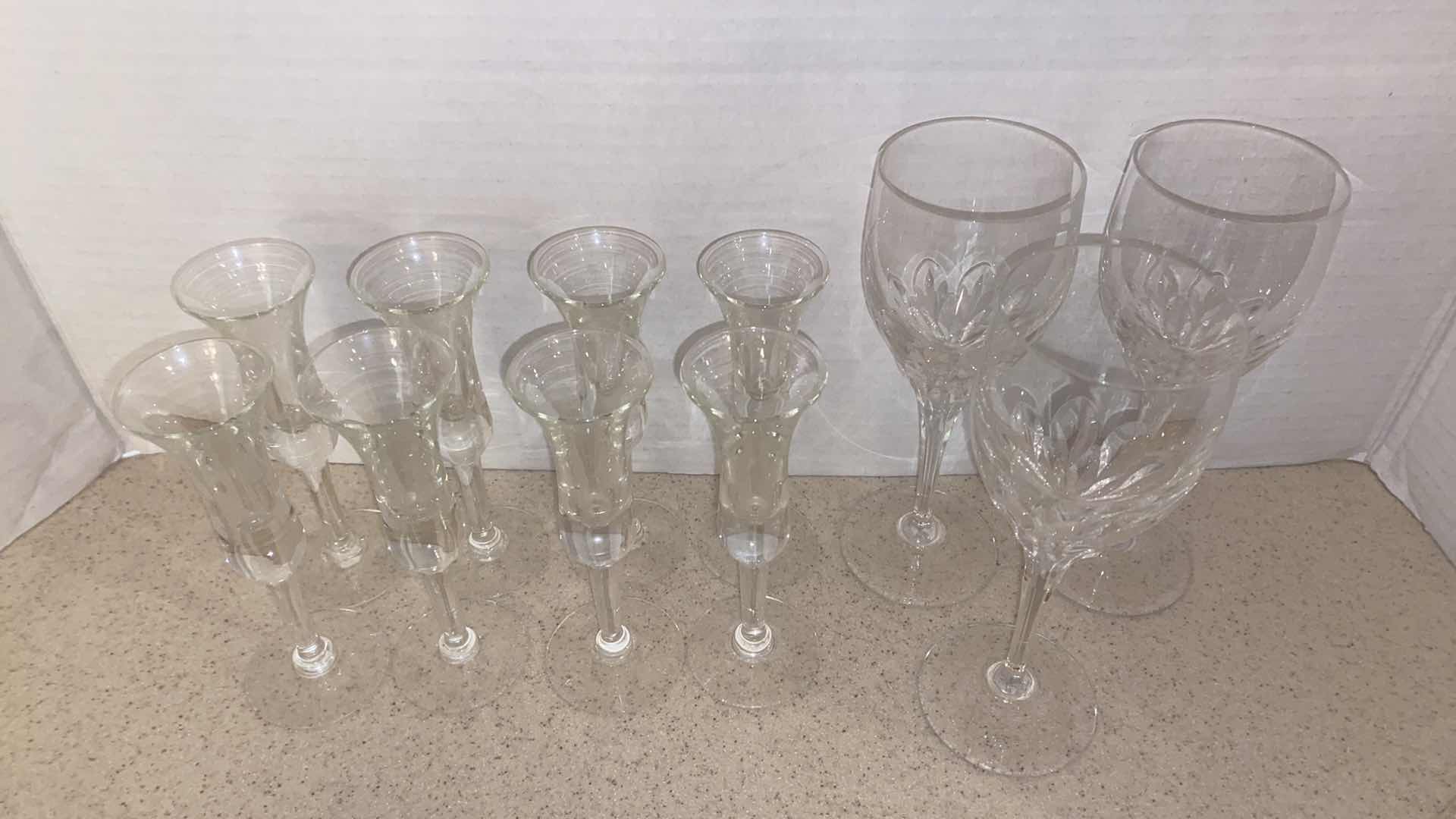 Photo 1 of 8-CORDIAL GLASSES & 3 CRYSTAL WINE GLASSES